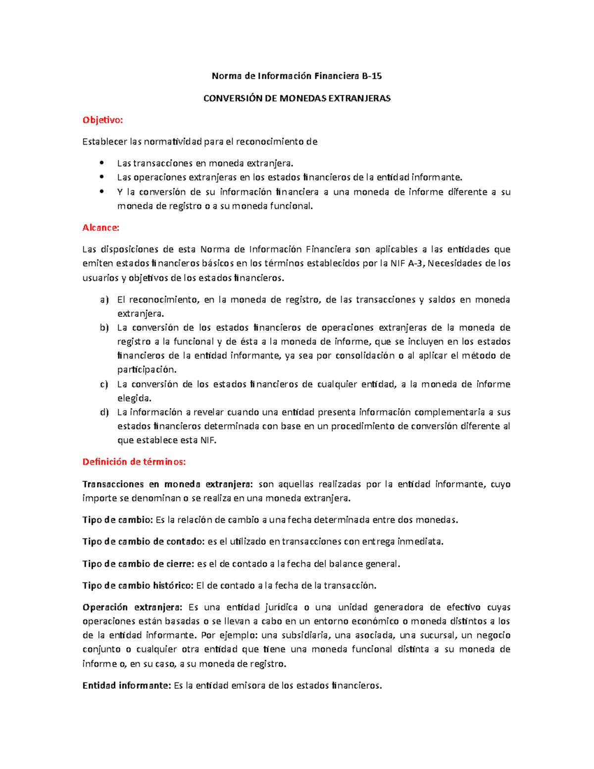 NIF B-15 - Un Resumen De La NIF II - Norma De Información Financiera B ...