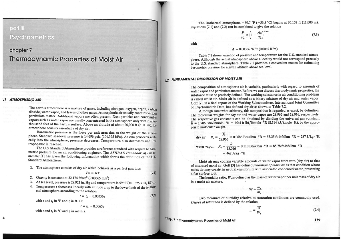 Chapter 7 Thermodynamic Properties Of Moist Air - Bachelor Of Science ...