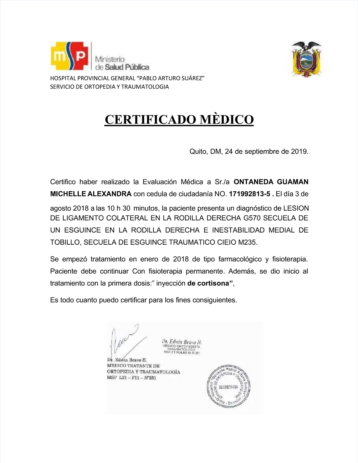 Modelo De Certificado Medico Ecuador Actualizado Agos 3904