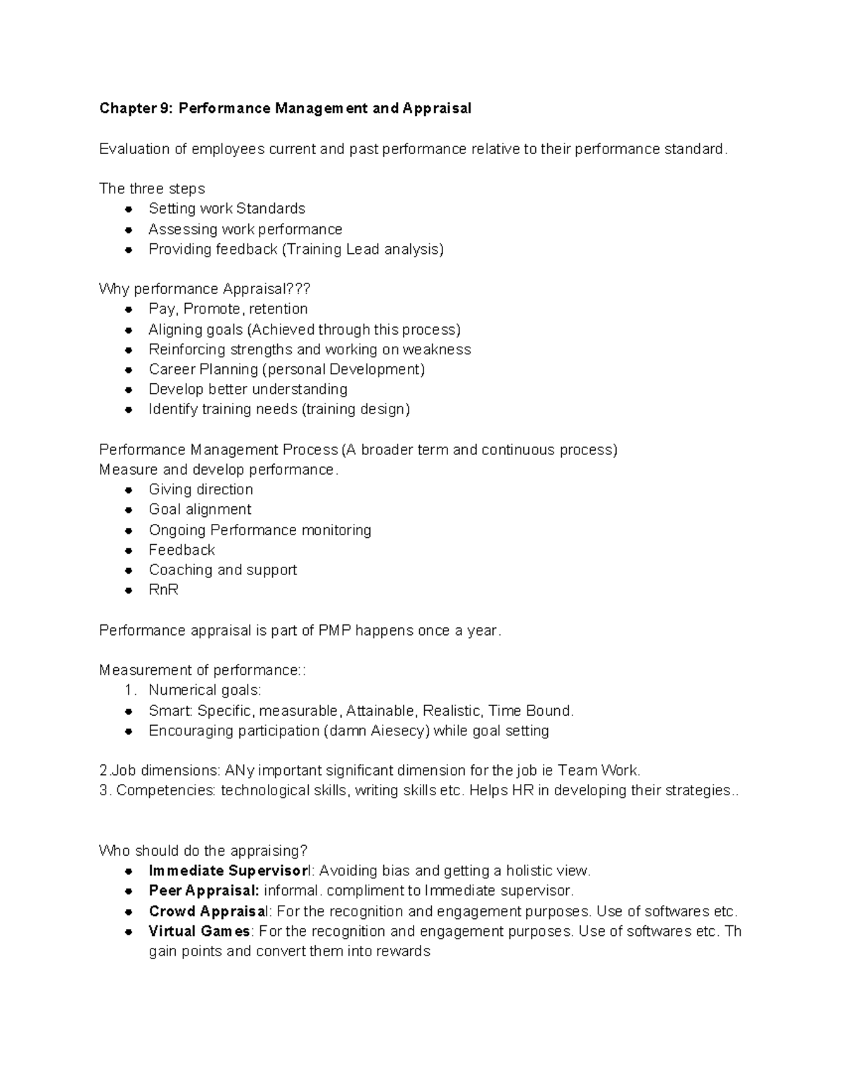 Chapter 9 Performance Management And Appraisal Mcq