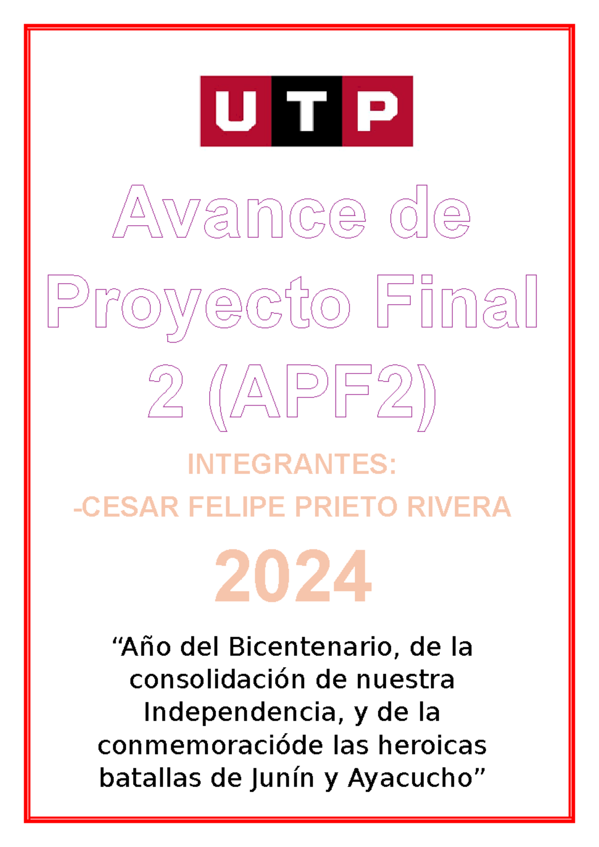 Avance de Proyecto Final 2 - Avance de Proyecto Final 2 (APF2 ...