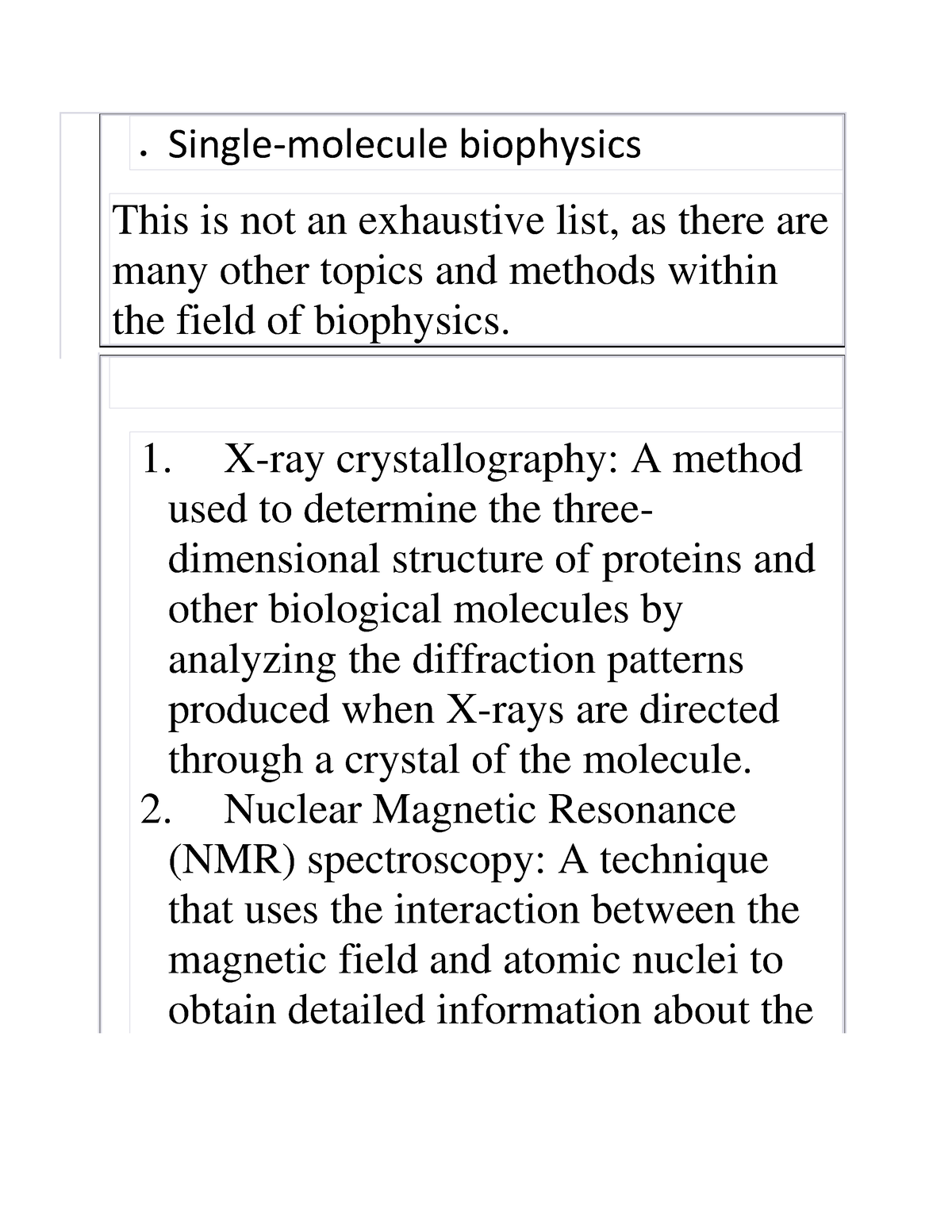 Biophysical Methods 2 - Single-molecule Biophysics This Is Not An ...