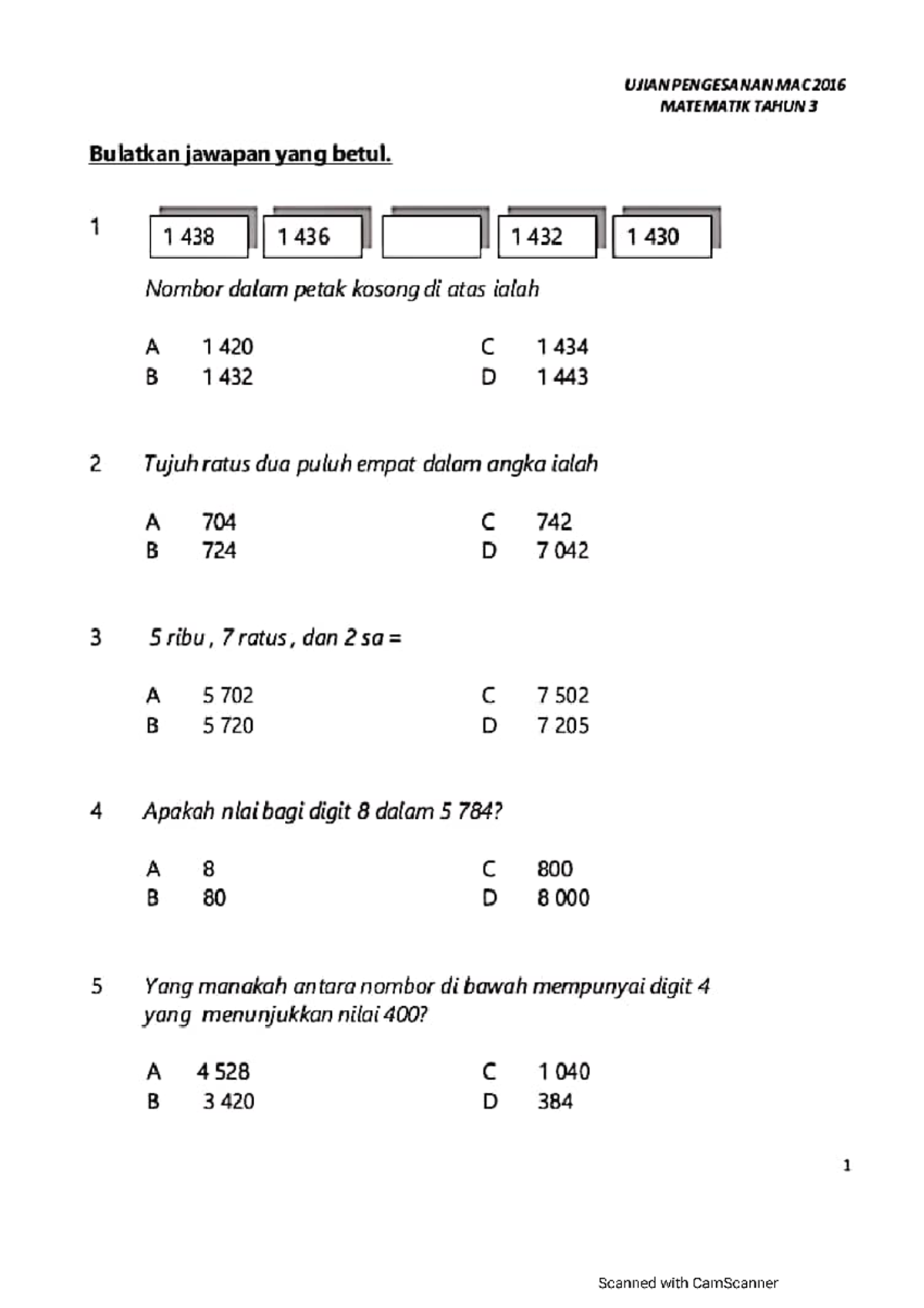 Maths question easy - inflammation - SMK Bako - Studocu