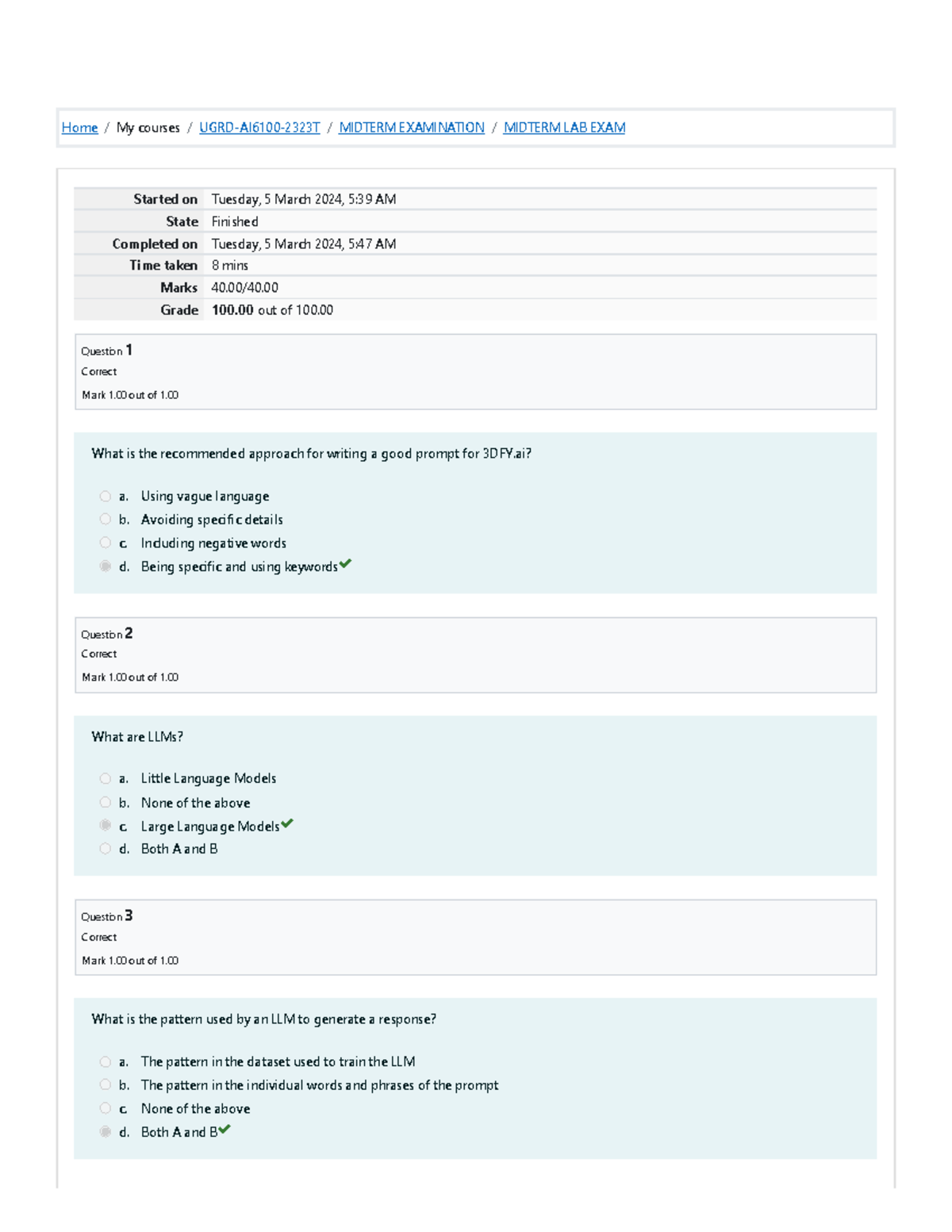 UGRD-AI6100 - Midterm LAB EXAM Attempt Perfect - Home / My Courses ...