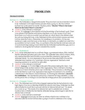 Evidence Outline 2.0 - RELEVANCE OUTLINE I. The first issue in ...