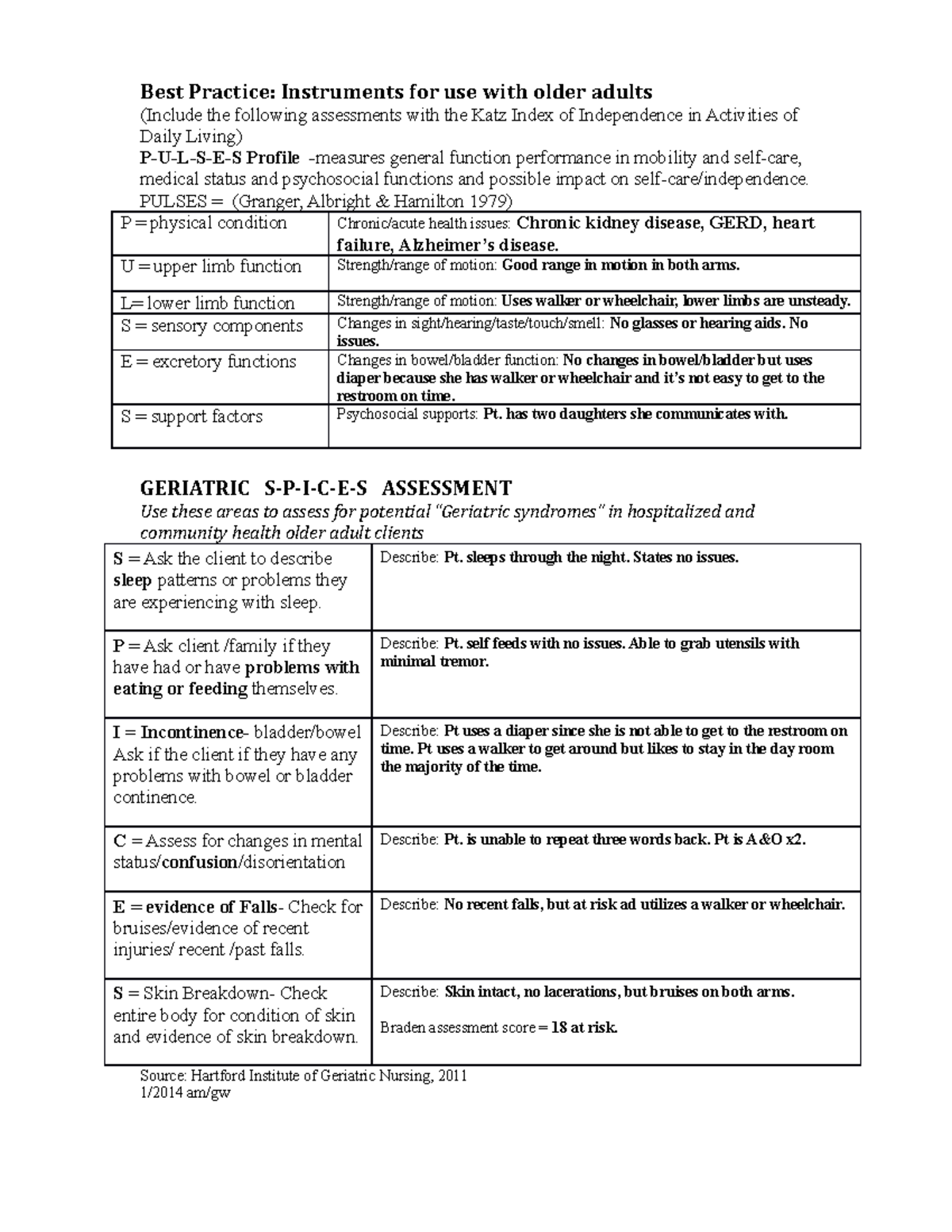 Pulses Spices Assessment TOOL 1 Best Practice Instruments for use