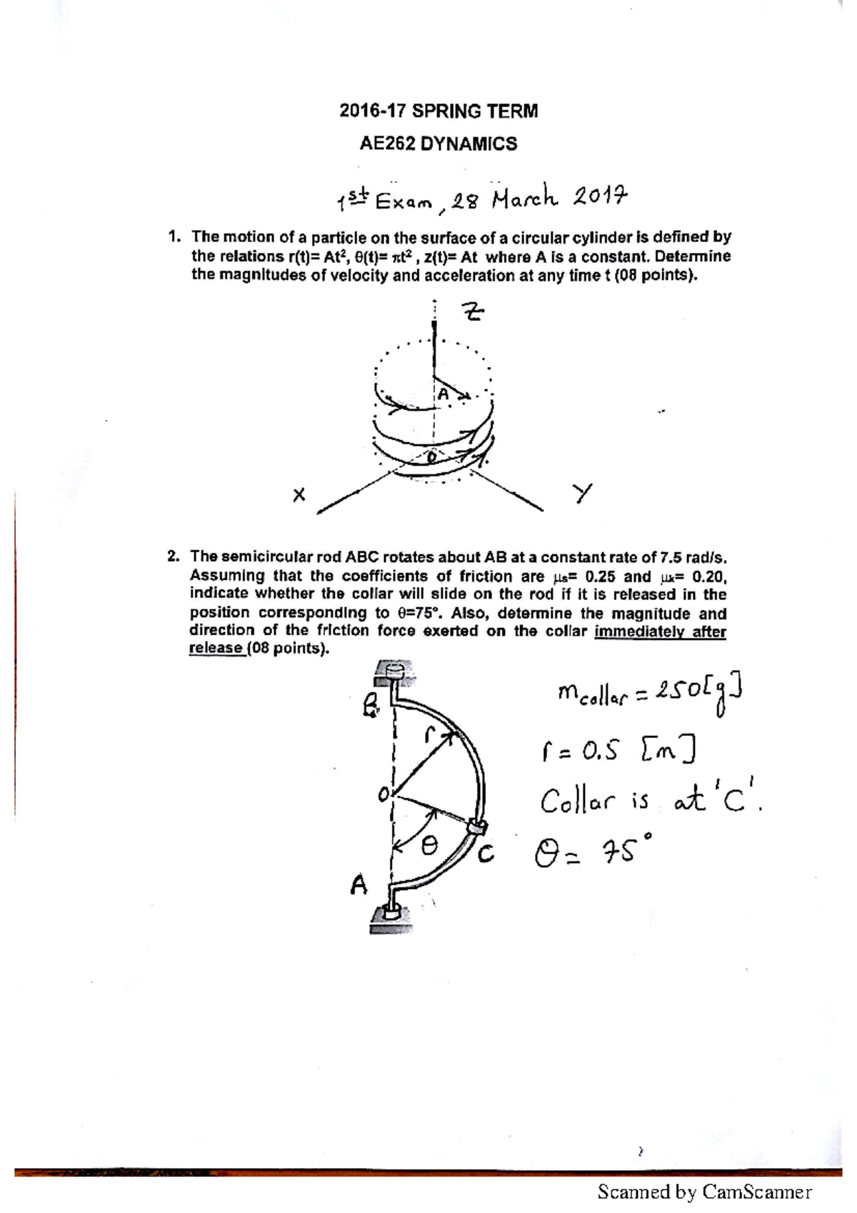 2016-17 MT1 - midterm - System Dynamics - Studocu