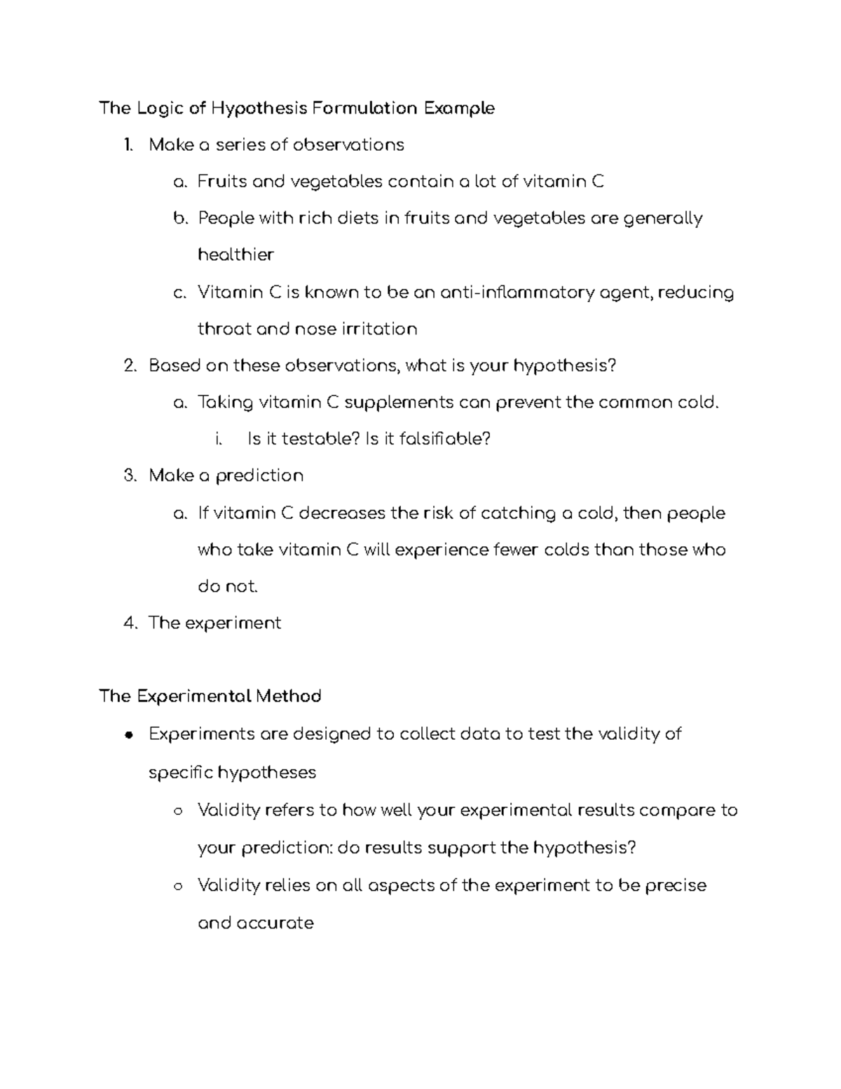 logic of hypothesis based science