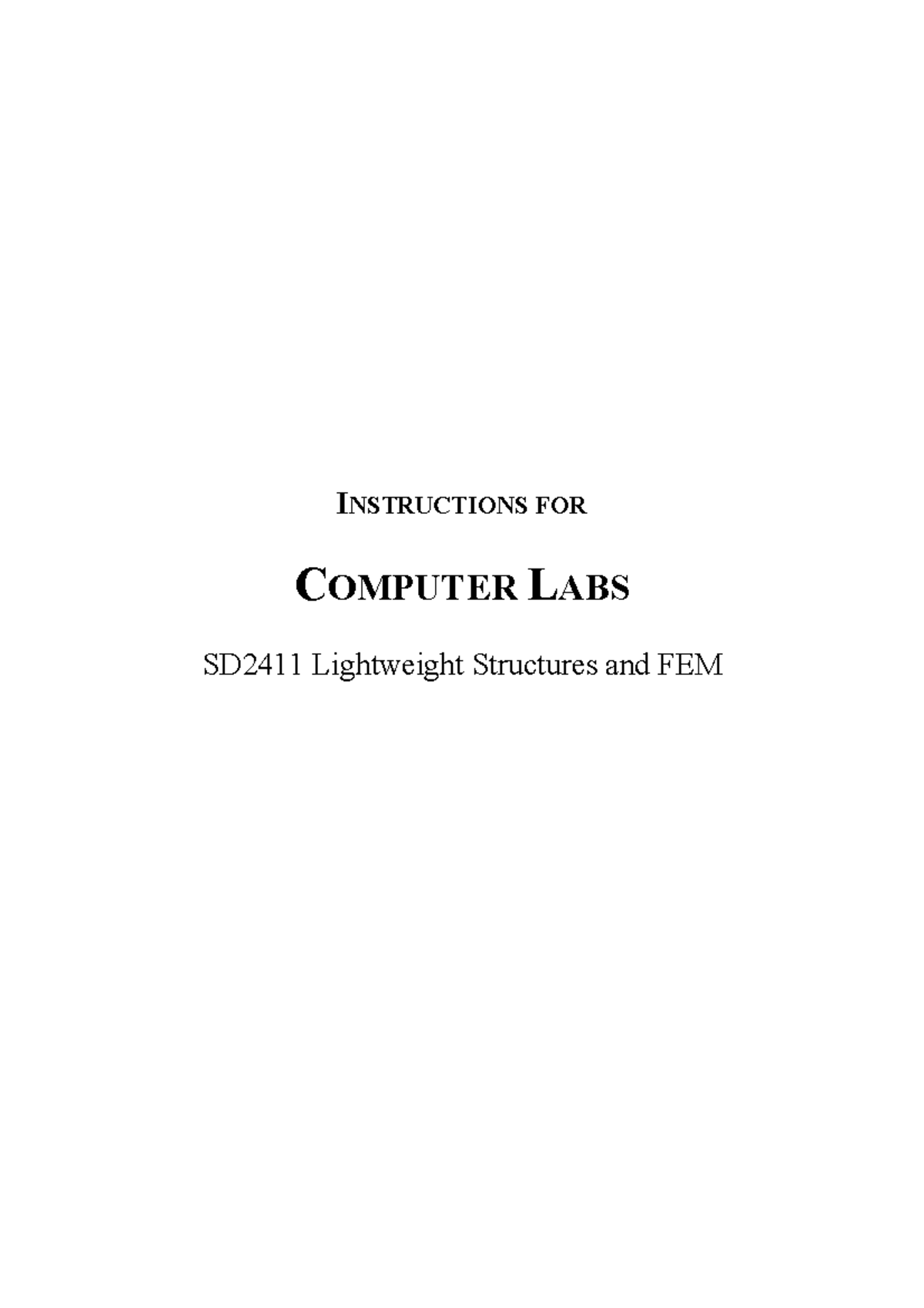 Computer Lab Instructions 2020 INSTRUCTIONS FOR COMPUTER LABS SD2411