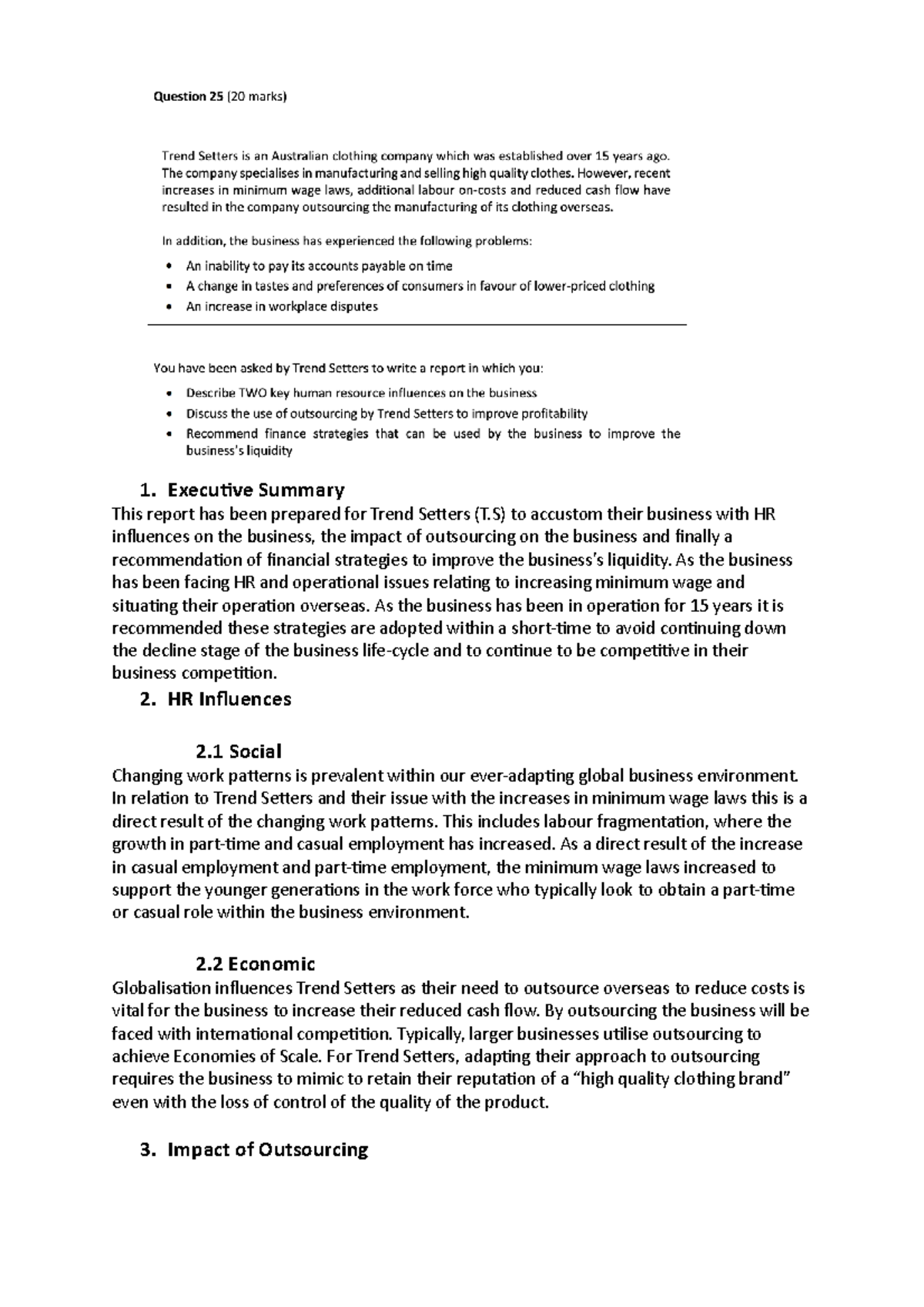 Business Report - 1. Executive Summary This report has been prepared ...