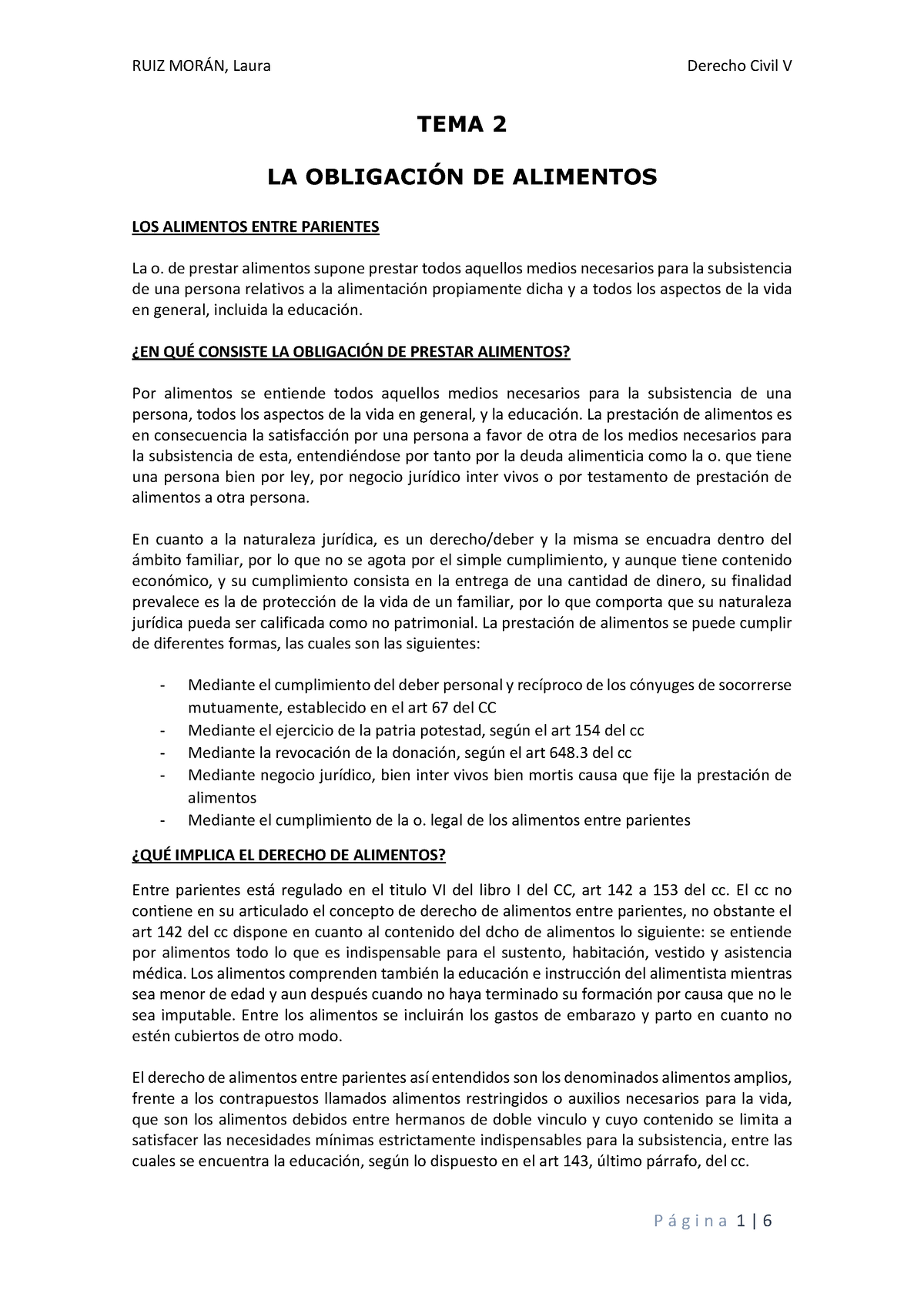 Tema 2 La Obligación De Alimentos Tema 2 La ObligaciÓn De Alimentos Los Alimentos Entre 7758