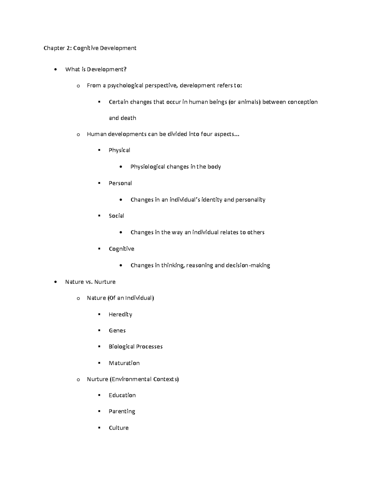 Chapter 2: Cognitive Development - Chapter 2: Cognitive Development ...