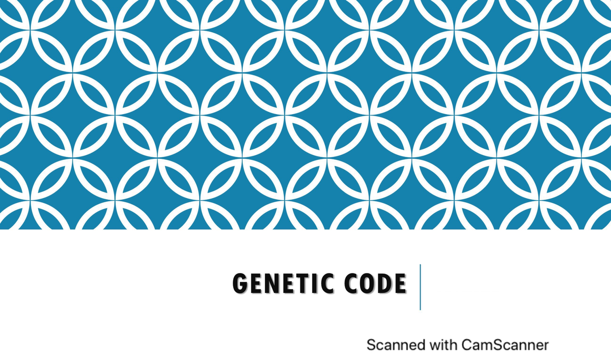 Genetic Code - Molecular Biology - Studocu