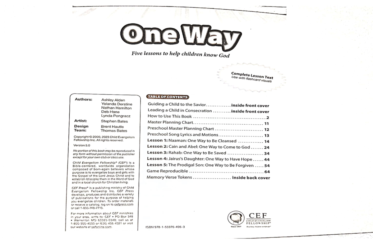 BFCS1 Scanned COPY OF VBS Manual - ne Way Five lessons to help children ...