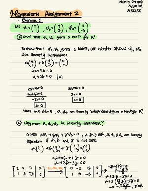 Math 102 - Applied Linear Algebra Workbook 2 - Shania Chiara Jrfomework ...
