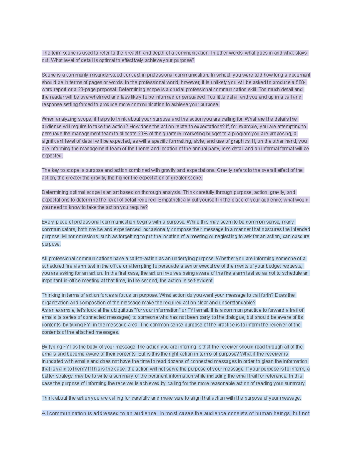 CMN279 Class Notes 4 The Term Scope Is Used To Refer To The Breadth 