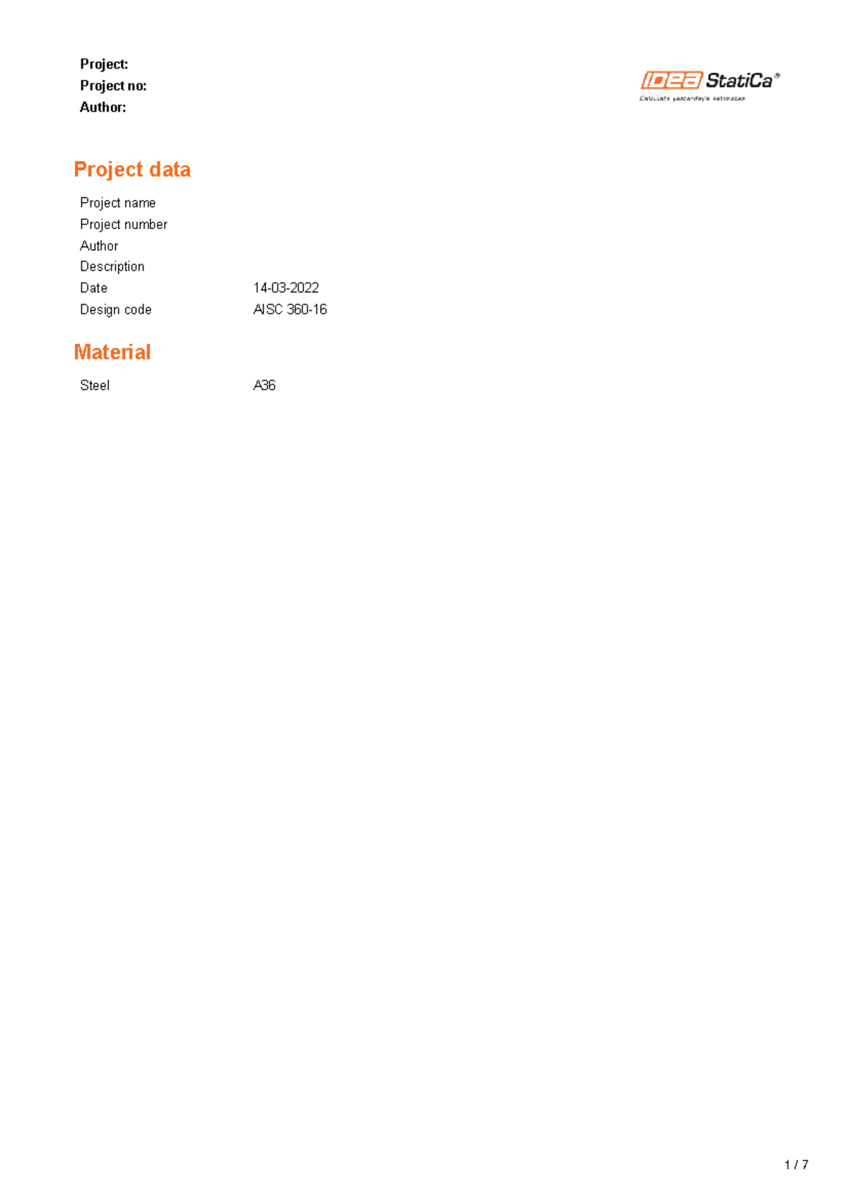 G025 Updated Connection - Project data Material Project no: Author ...