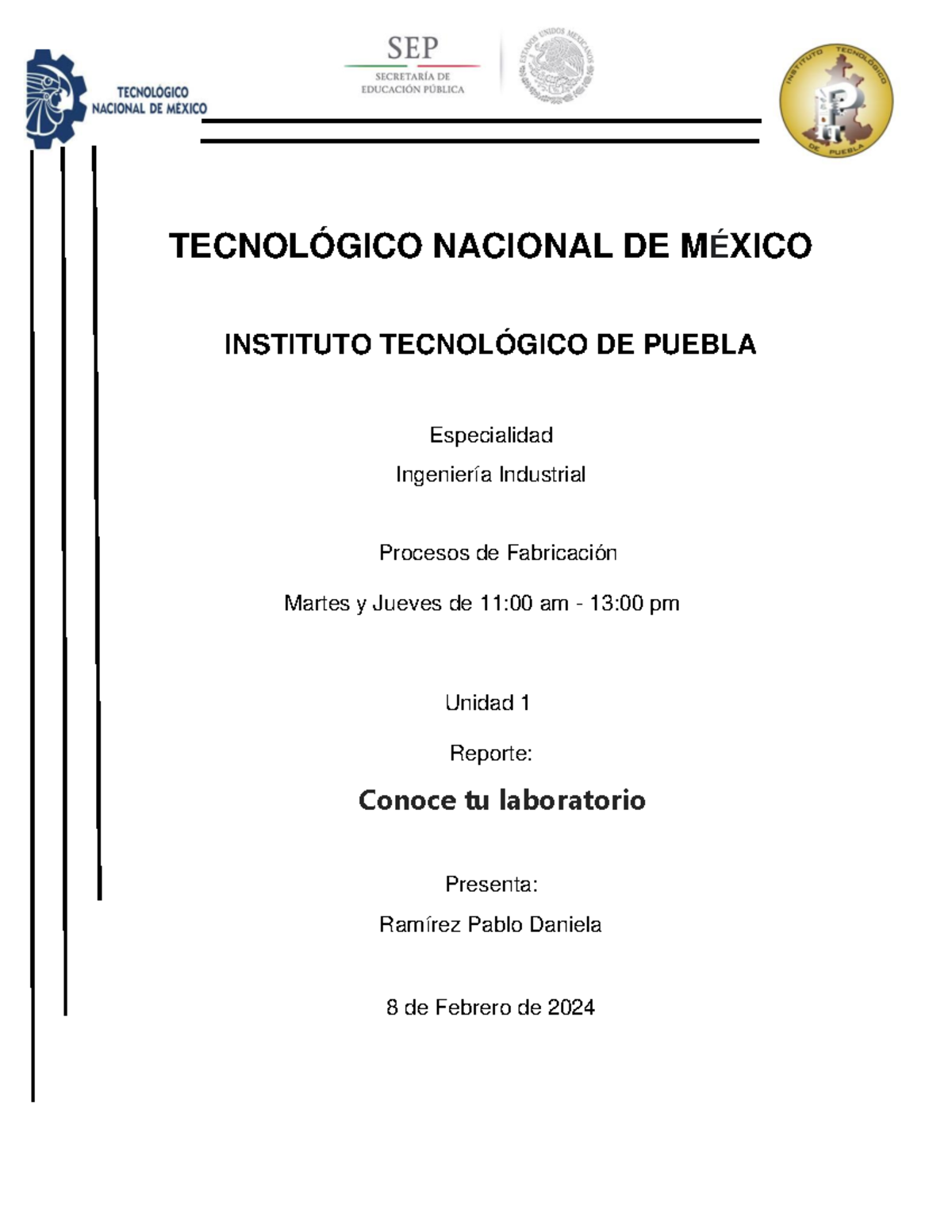 Conoce tu laboratorio - TECNOLÓGICO NACIONAL DE MÉXICO INSTITUTO ...