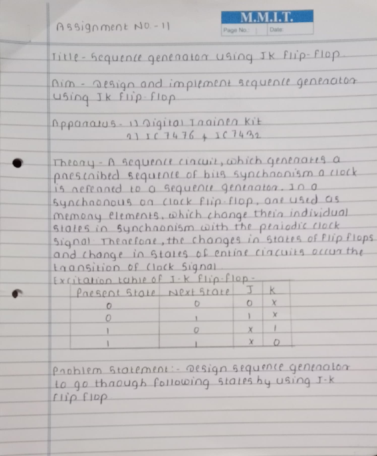 DELD practical assignment -11 - MM ASSi9n ment NO Date - 11 Page No ...