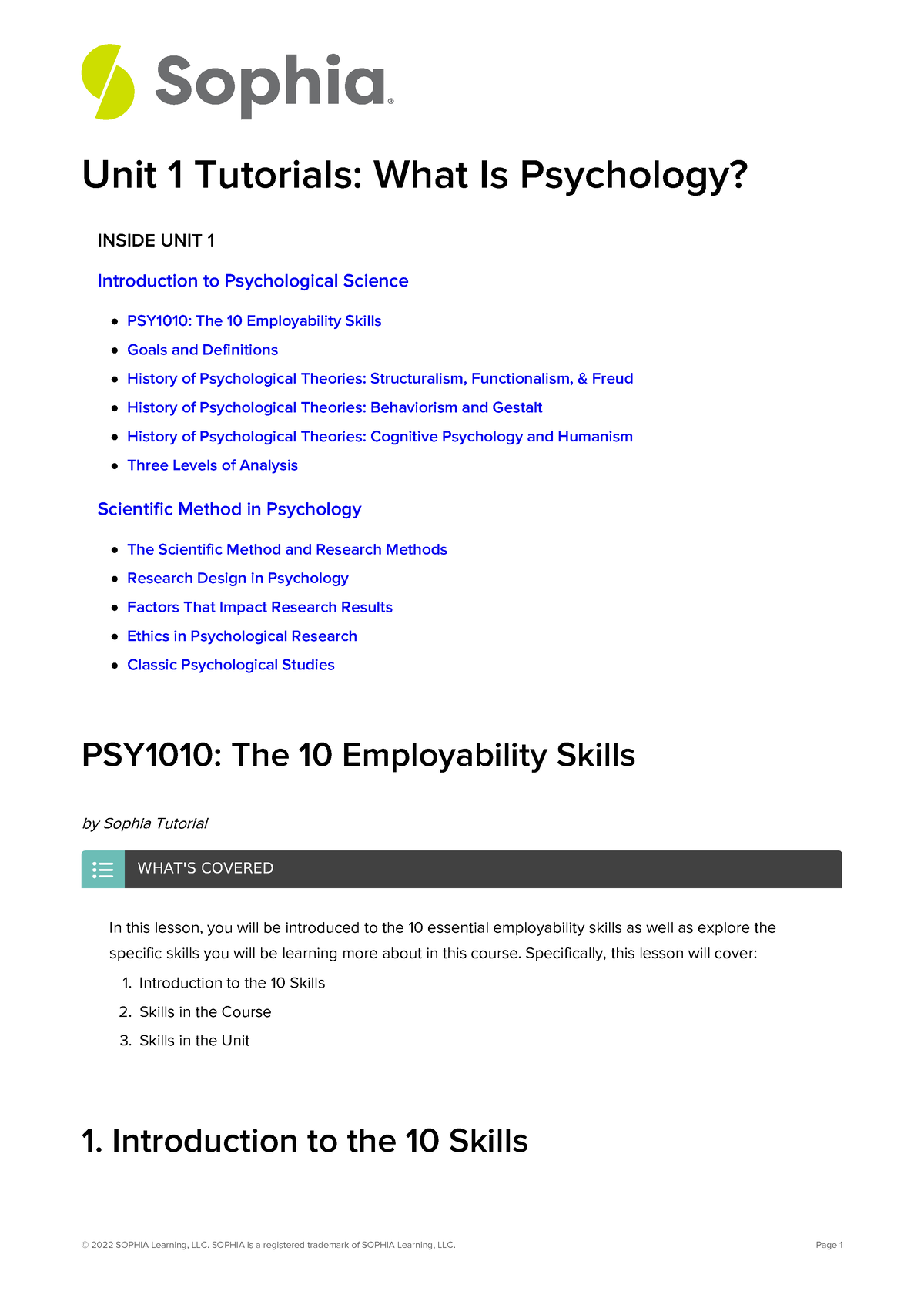 Unit-1-tutorials-what-is-psychology 2 - Unit 1 Tutorials: What Is ...