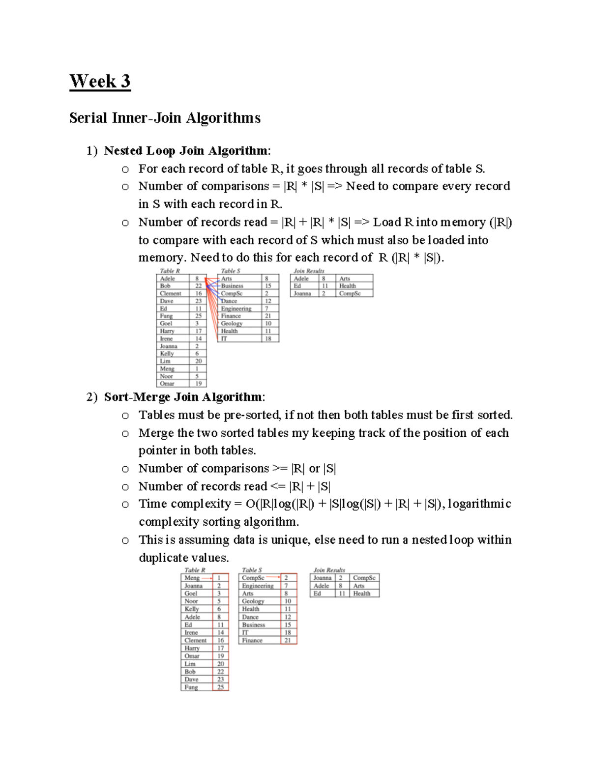 FIT3182 Week 3 Lecture Notes: Serial inner-join, Parallel inner-join ...
