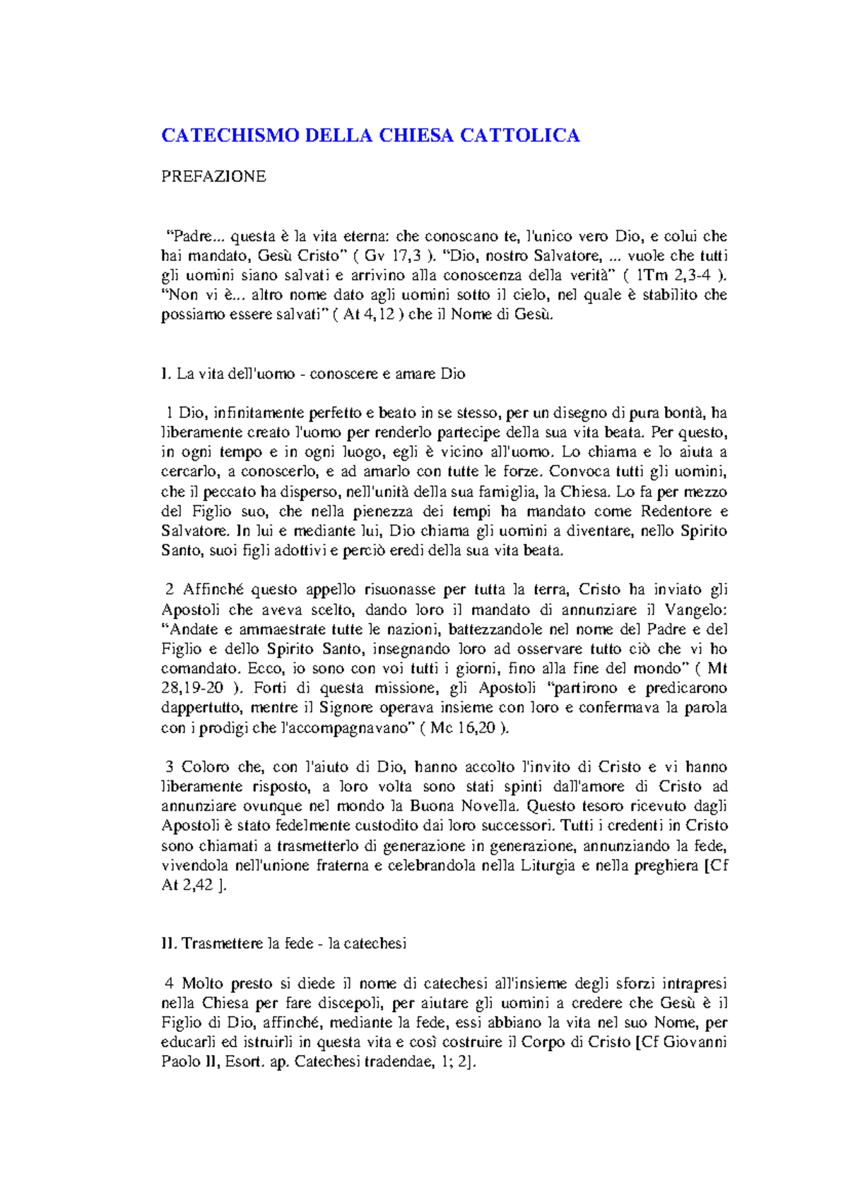 catechismo della chiesa cattolica compendio