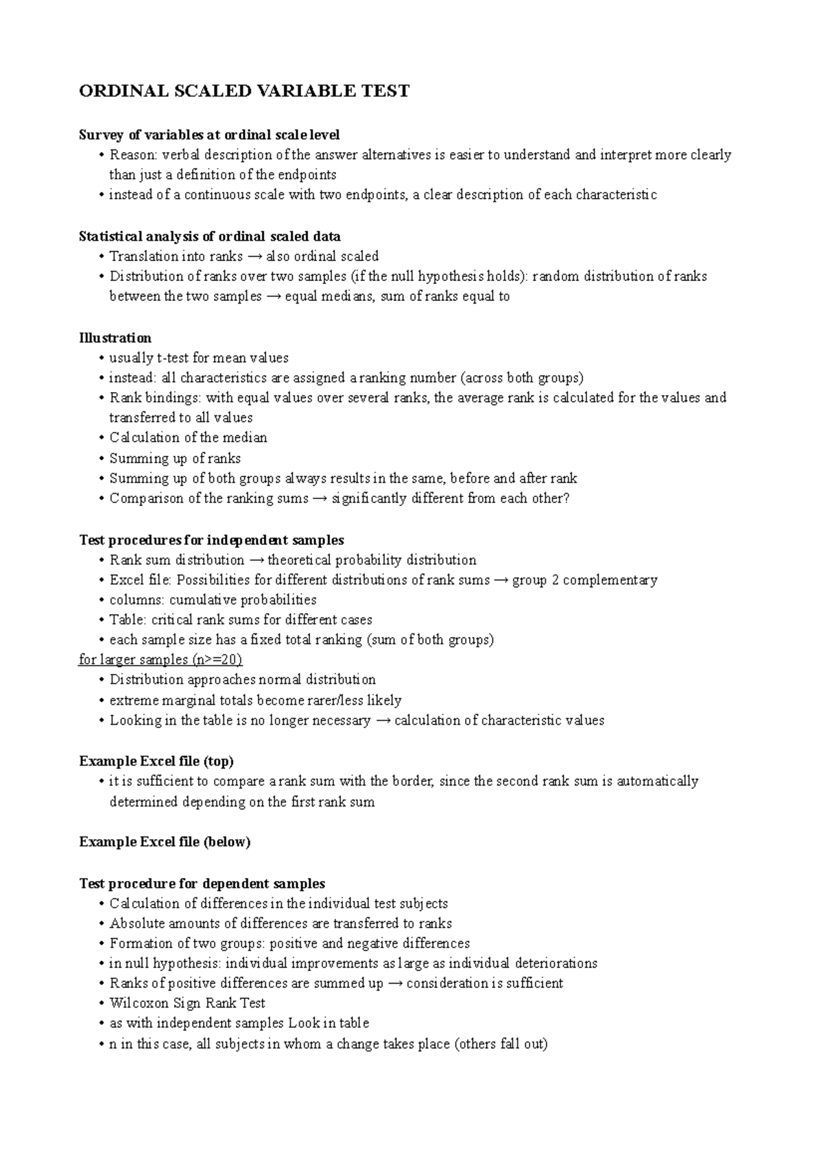 Statistics summary 11: Ranked order variable test - ORDINAL SCALED ...