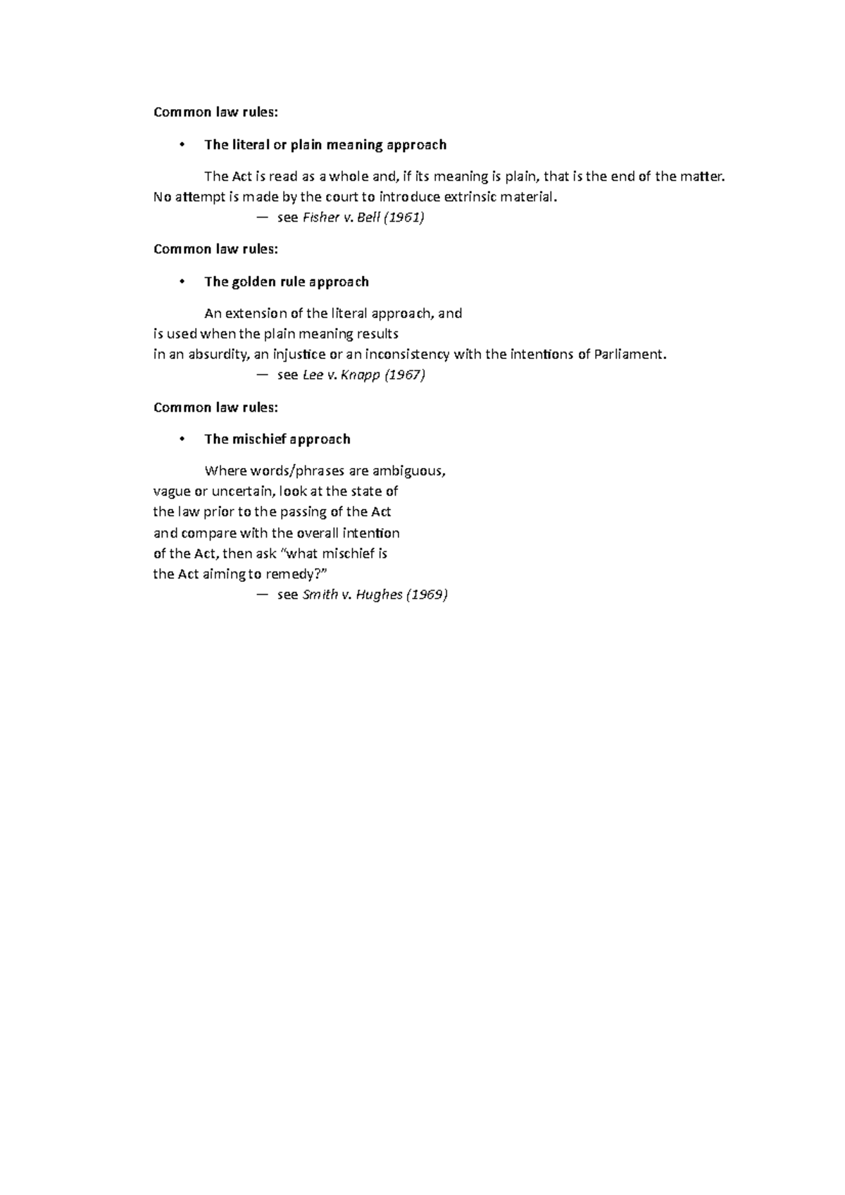 Business law introduction Common law rules The literal or plain