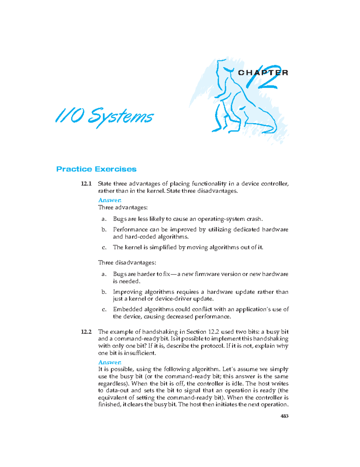 12 - Silberschatz solutions - 12 C H A P T E R I/O Systems Practice ...