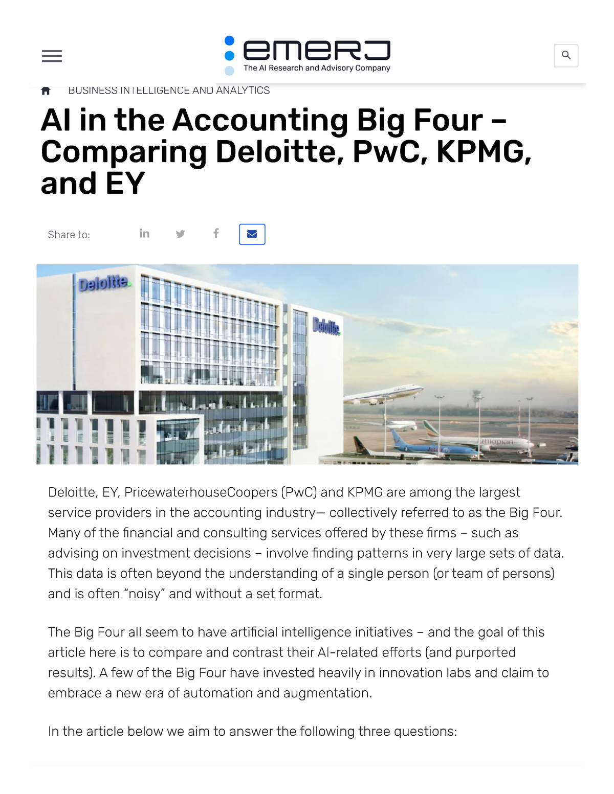 AI In The Accounting Big Four – Comparing Deloitte, Pw C, KPMG, And EY ...