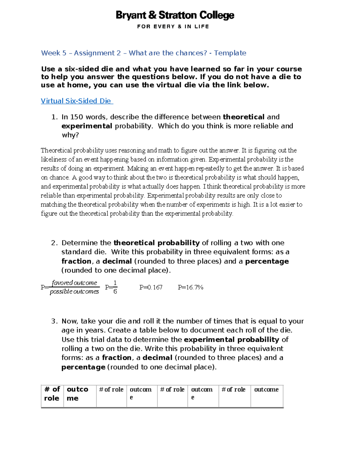 MATH201 - W5 - What are the chances Assignment-Kayla Delude - Week 5 ...