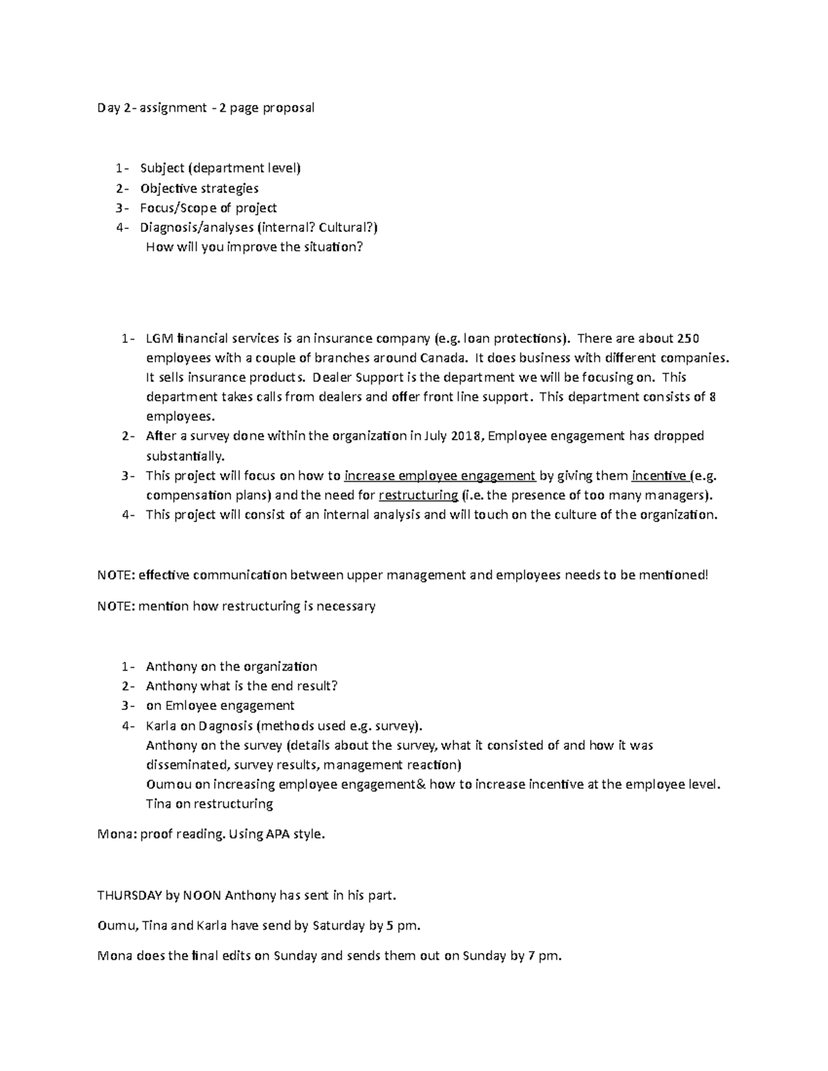 Day 2 report - Lecture notes 2 - Day 2- assignment - 2 page proposal 1 ...