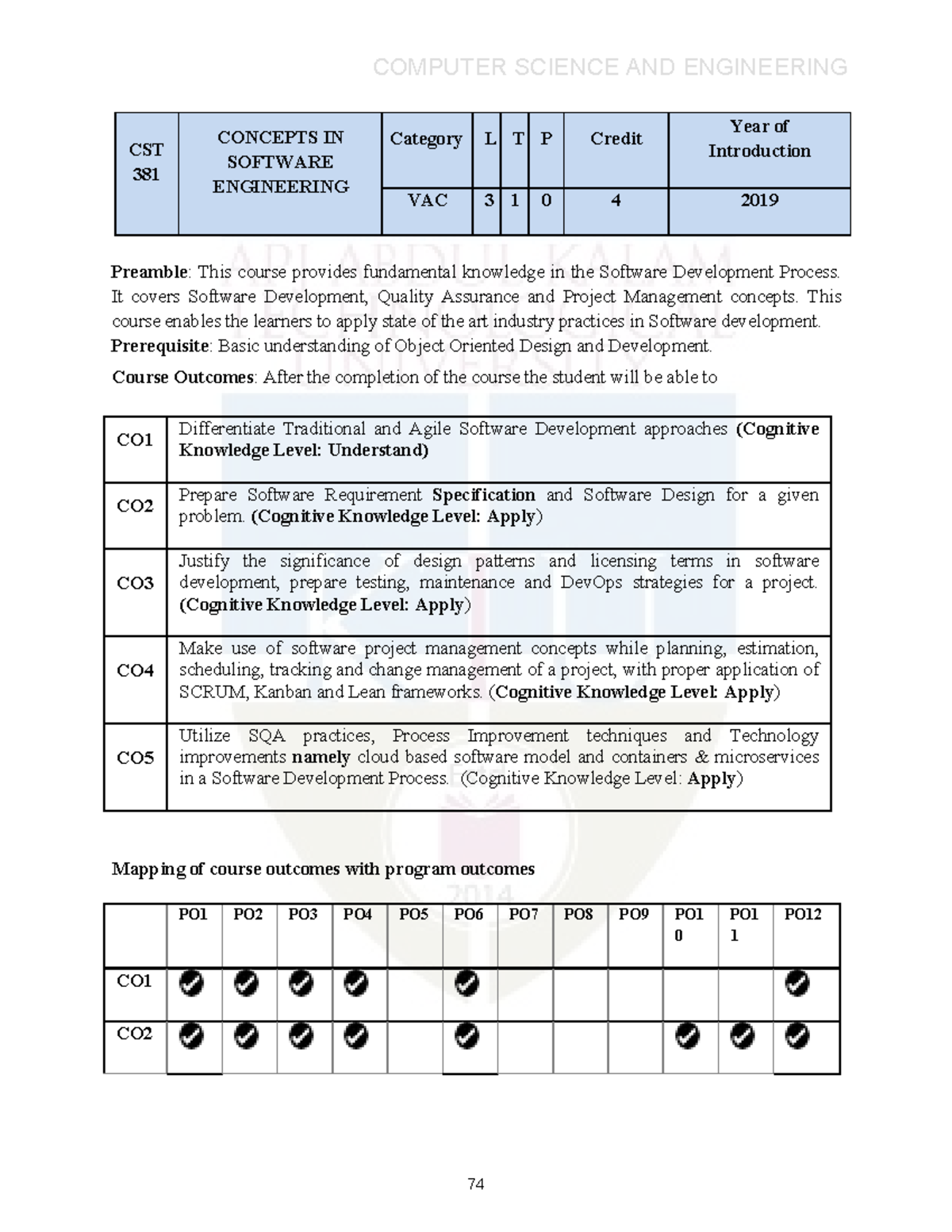 KTU BTech CSE 2019 Scheme S5 Minor 2019 Syllabus - CST 381 CONCEPTS IN ...