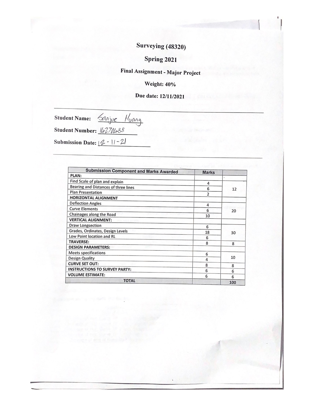 Surveying Final Assignment - 048320 - Studocu