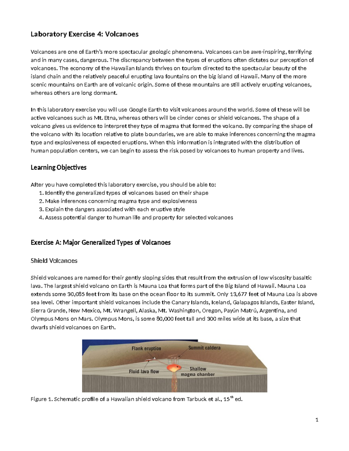 Laboratory Exercise 4 Volcanoes - Laboratory Exercise 4: Volcanoes ...