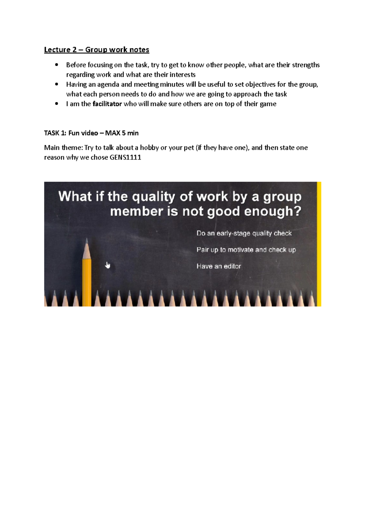 Lecture 2 - group work notes - Lecture 2 – Group work notes Before ...