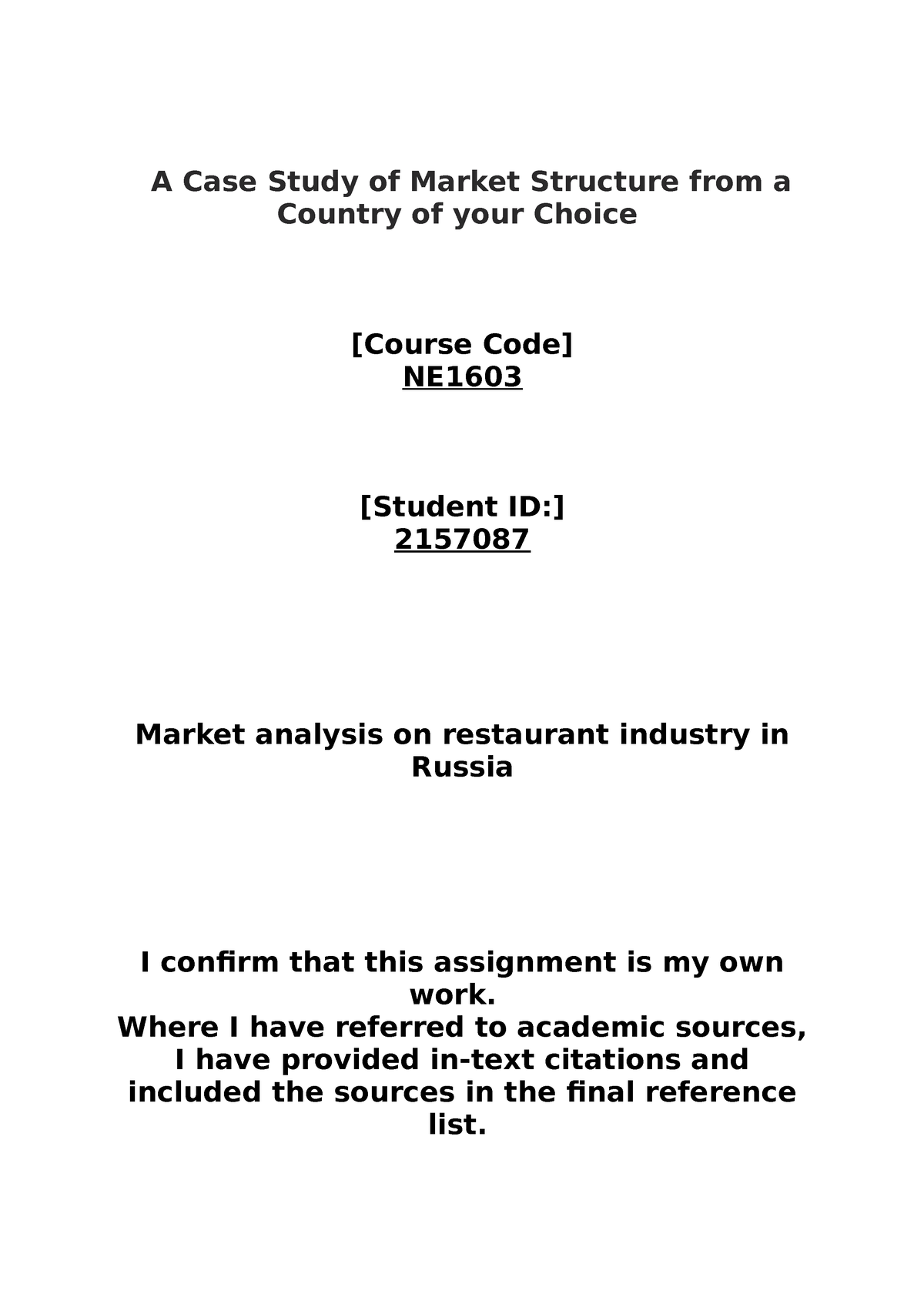 case study of stock market