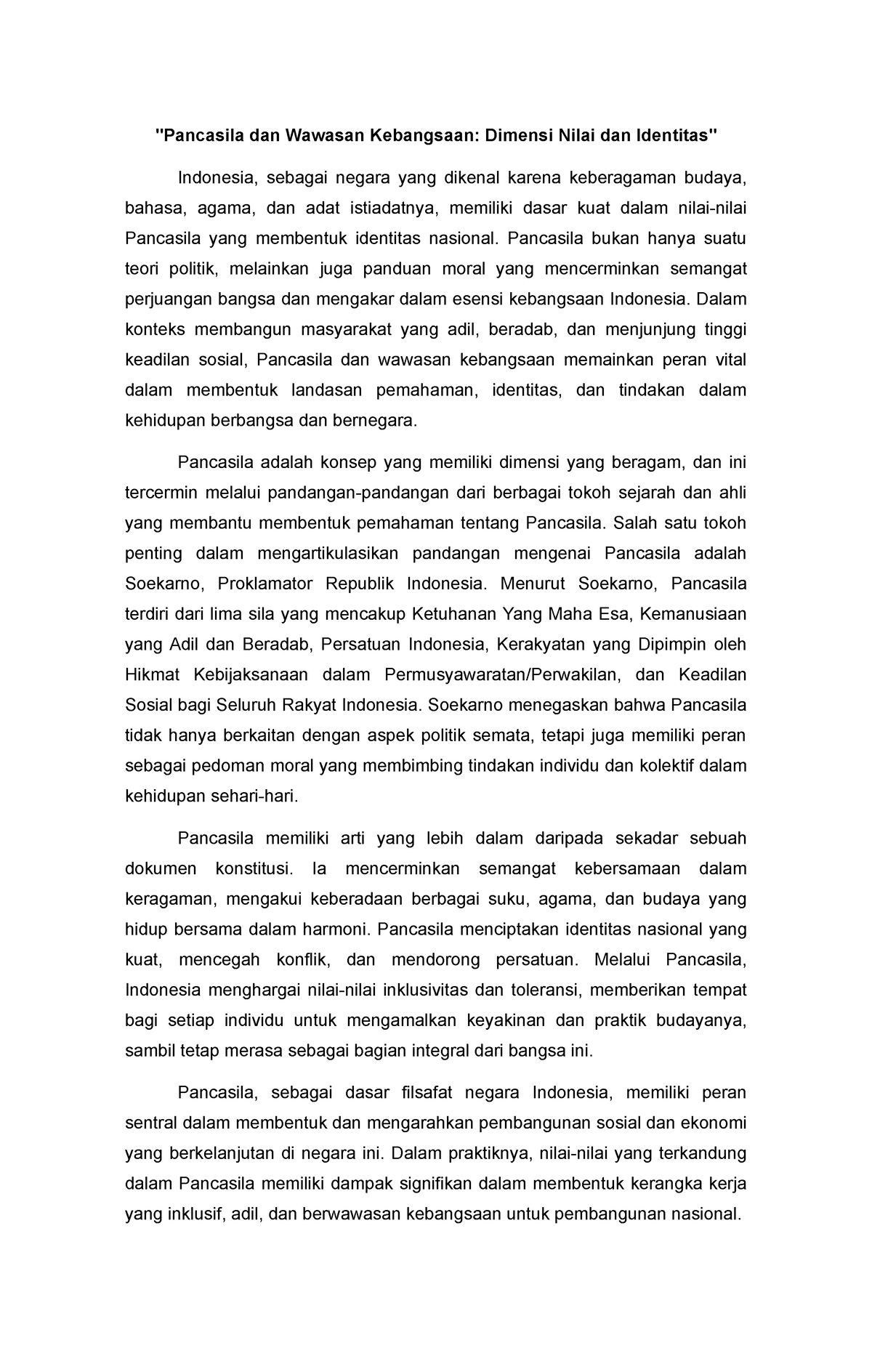 contoh essay wawasan kebangsaan