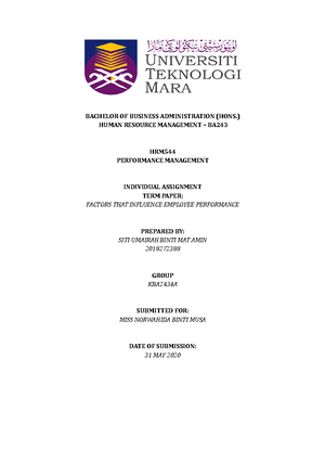 PAD215 Assignment March - August 2023 - UNIVERSITI TEKNOLOGI MARA MARCH ...