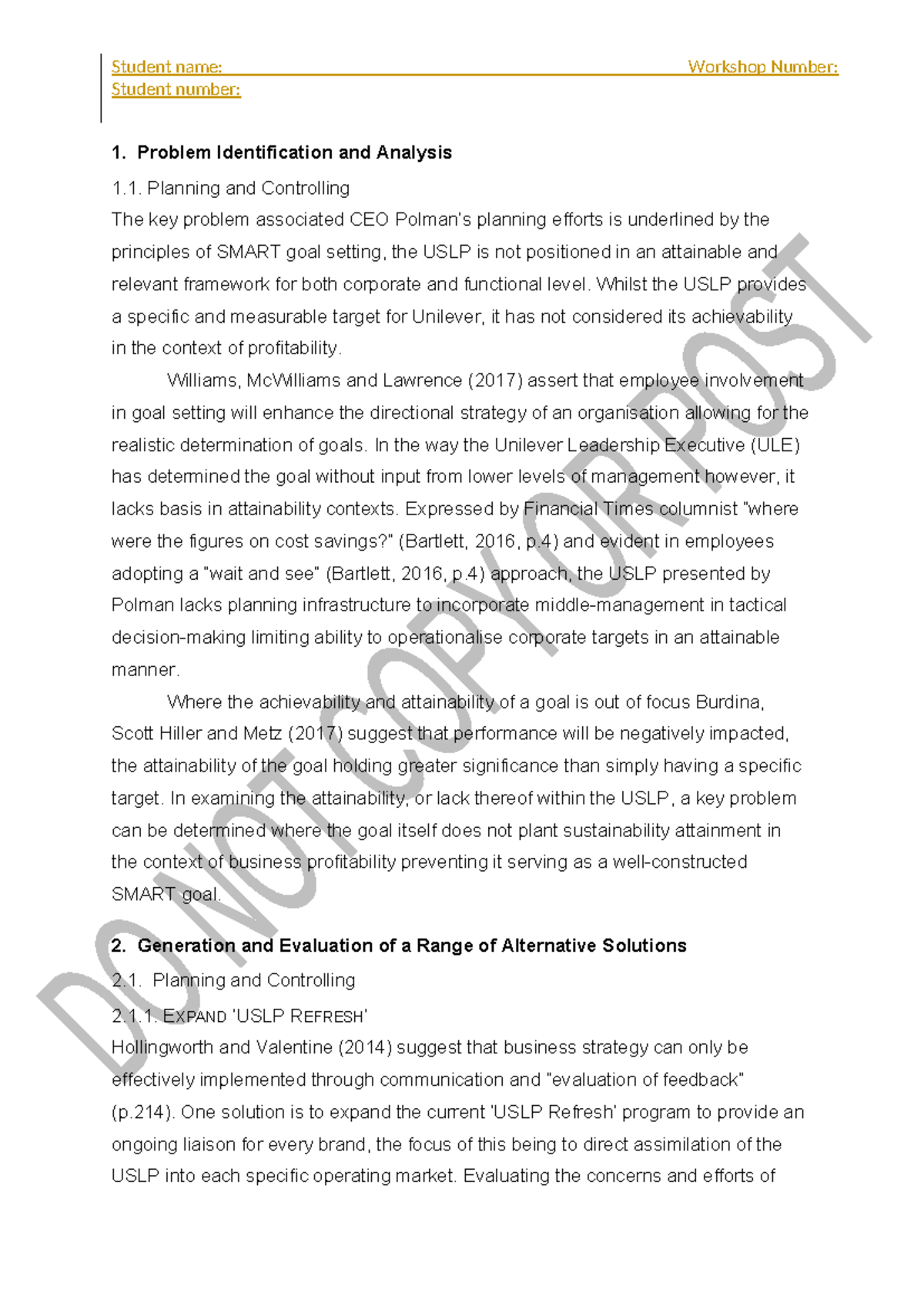 Annotated Example of Case Portfolio Part A - Student number: Problem ...