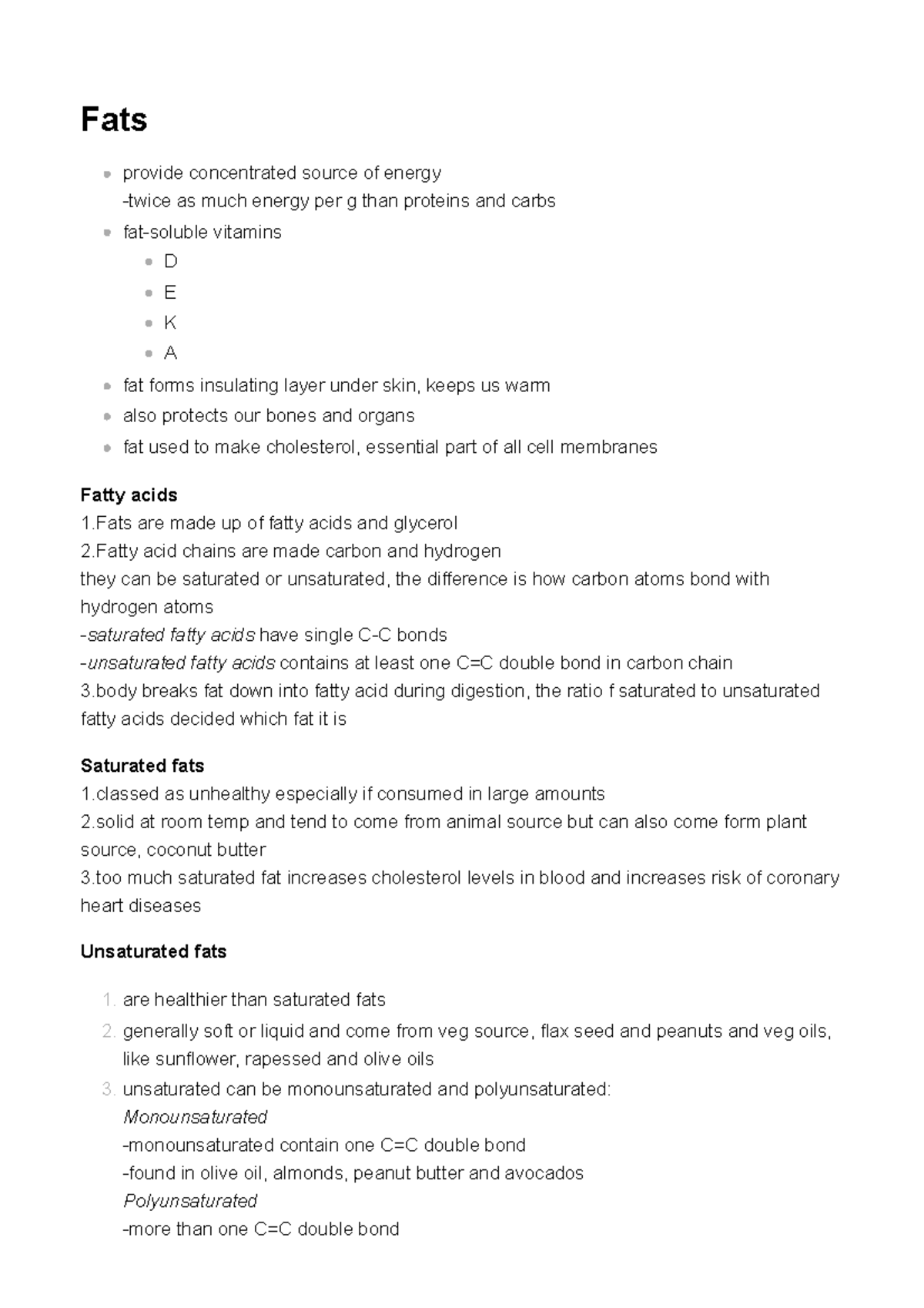 Fats - fat topic - Fats Fatty acids 1 are made up of fatty acids and ...