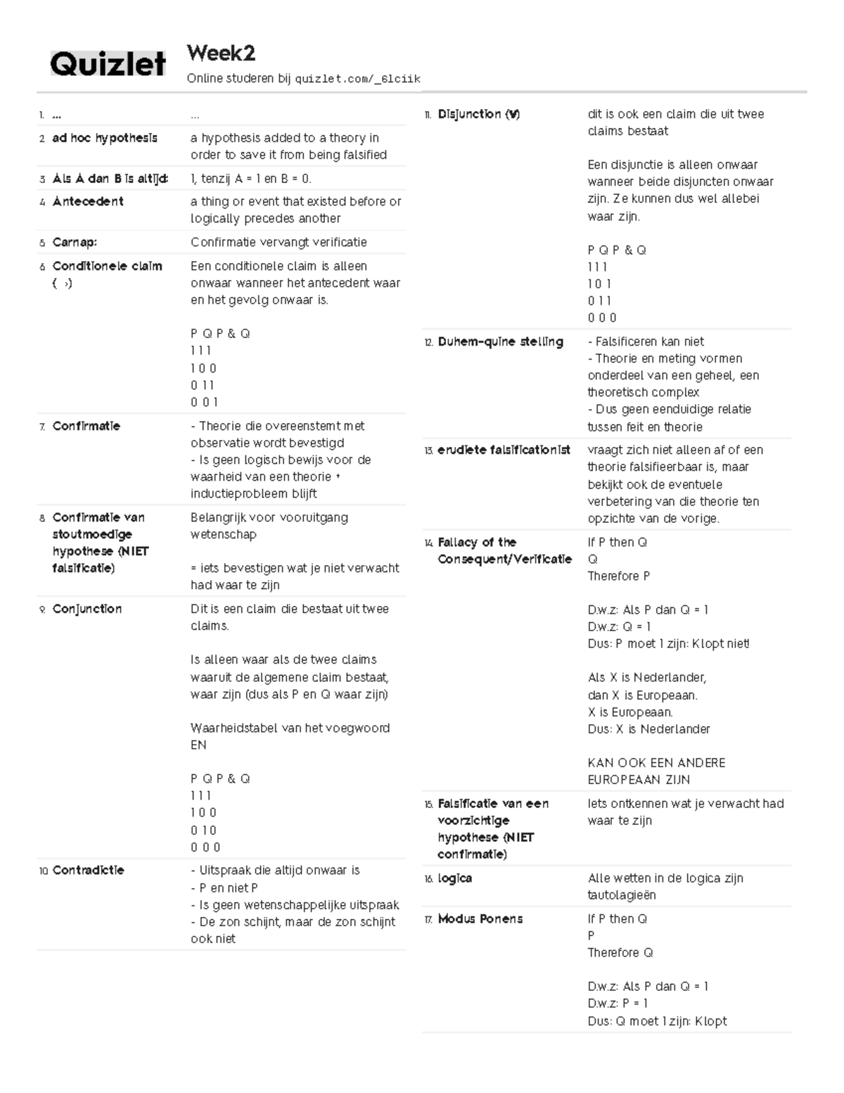 Psychologie En Wetenschap Week 2 6461ps012 Studeersnel