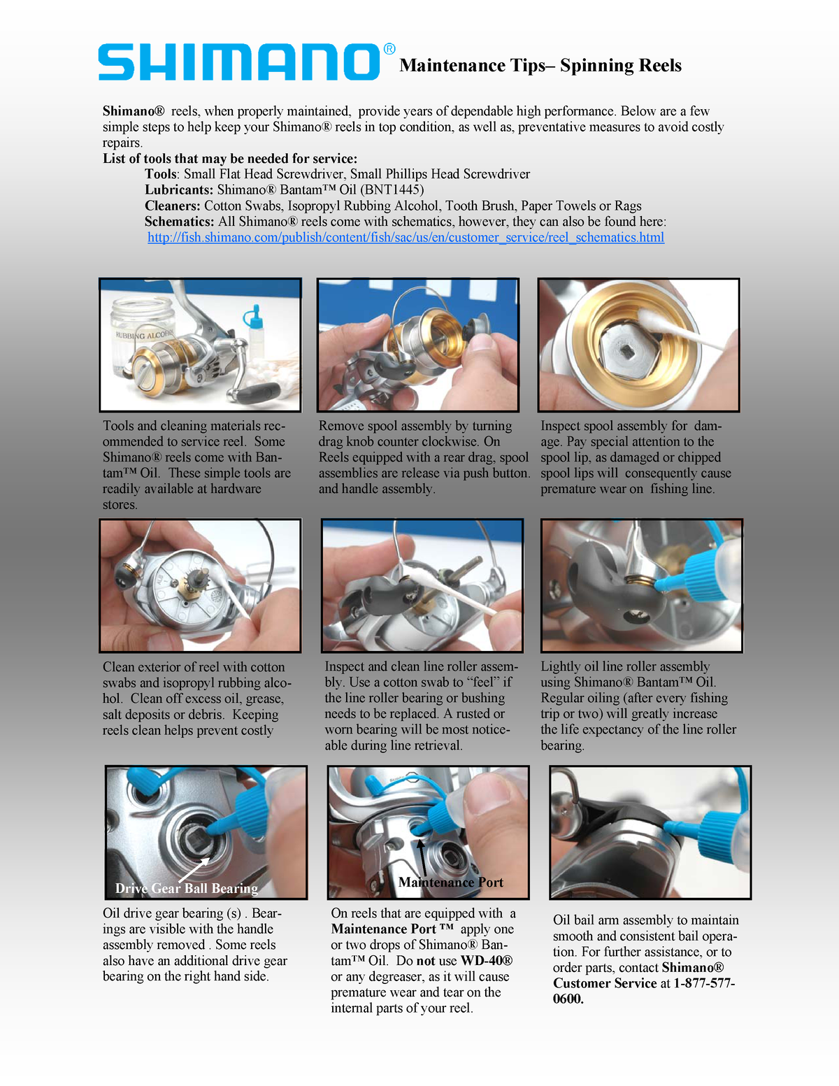 Spinning Reels maint - Grade: 4 - Maintenance Tips– Spinning Reels Shimano®  reels, when properly - Studocu