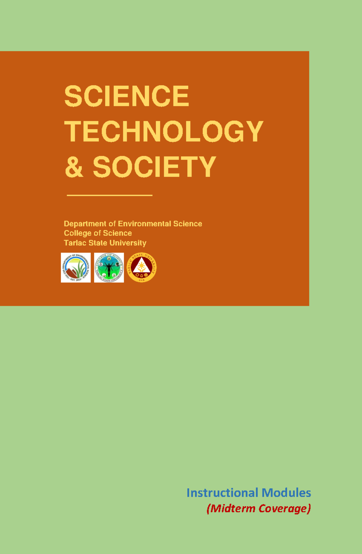 STS Instructional Module - Week 8 - SCIENCE TECHNOLOGY & SOCIETY ...