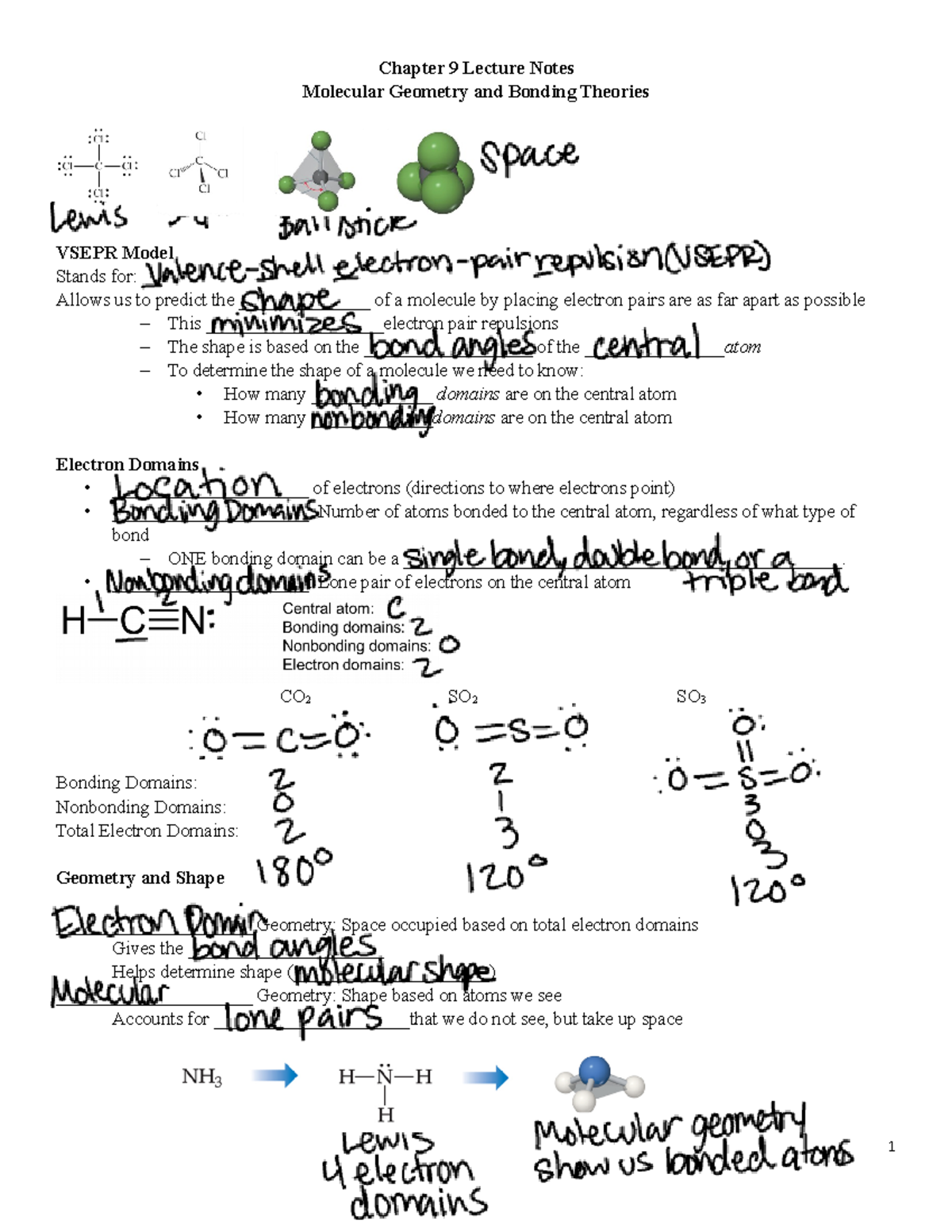 CHM113 Chapter 9 Lecture Notes - Chapter 9 Lecture Notes Molecular ...