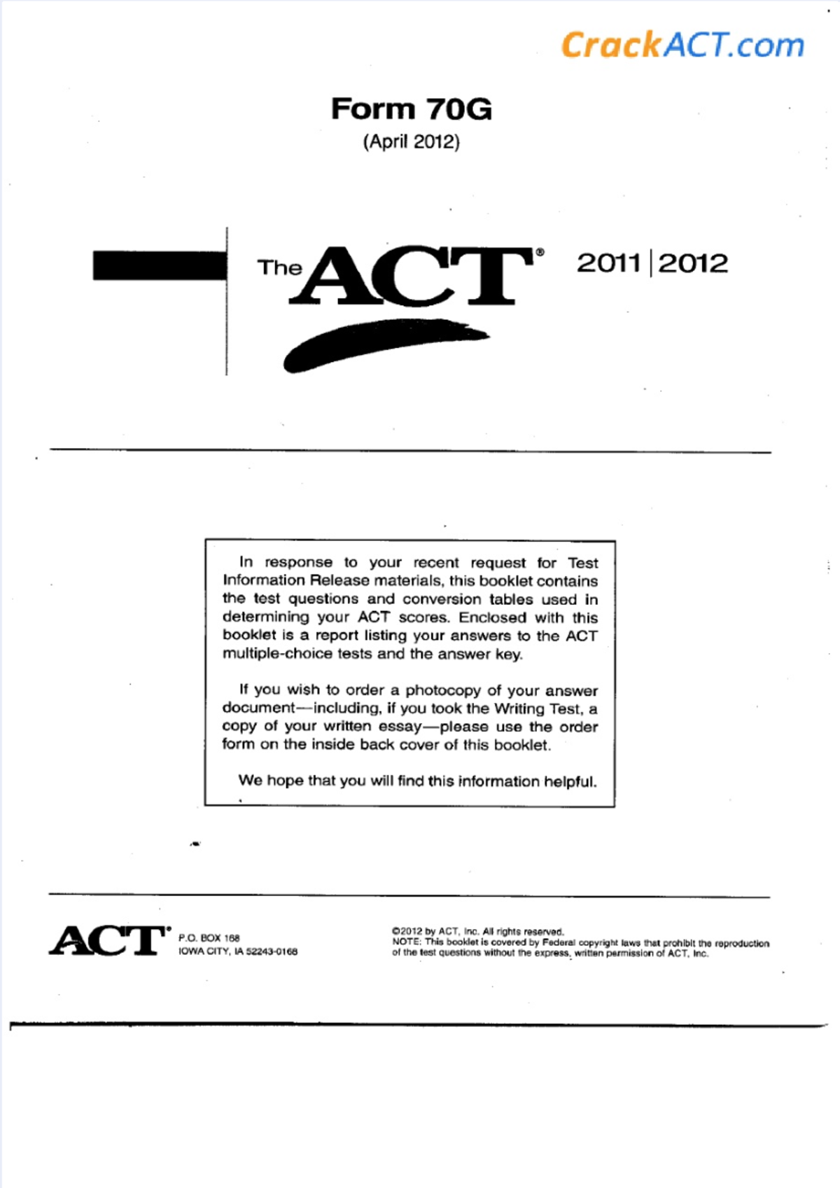 Dokumen Act test Useful Links ACT Online Practice Tests crackact
