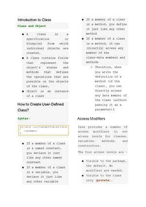 S-ITCS123 - Lecture notes 1-2 - Intermediate Programming - La Salle ...