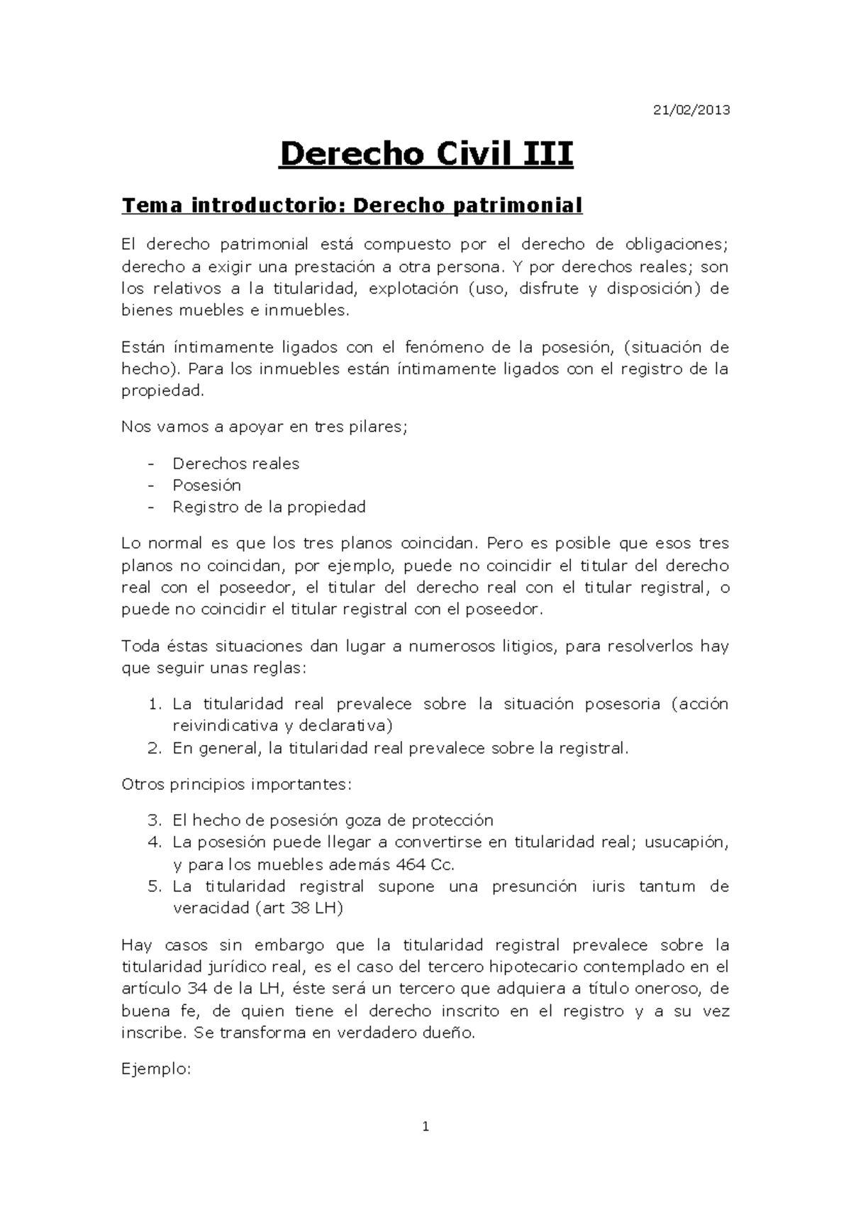 Apuntes Completos Civil III - Derecho Civil Tema Introductorio: Derecho ...