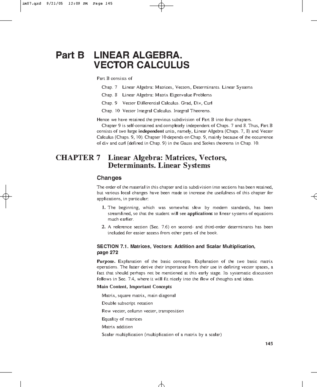 Ch07 - ... - Part B LINEAR ALGEBRA. VECTOR CALCULUS Part B consists of ...