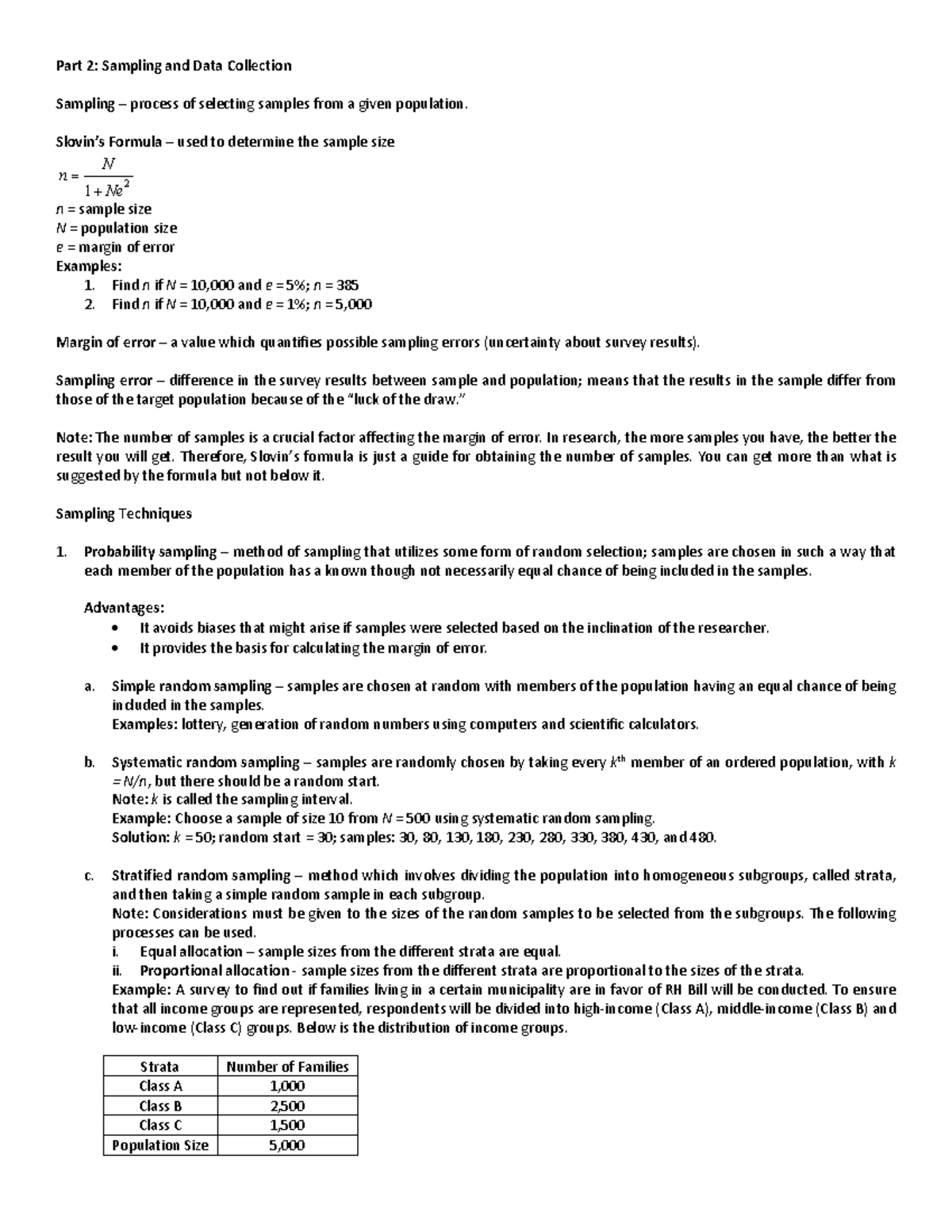 Stat-Sampling - ,,, - Part 2: Sampling and Data Collection Sampling ...